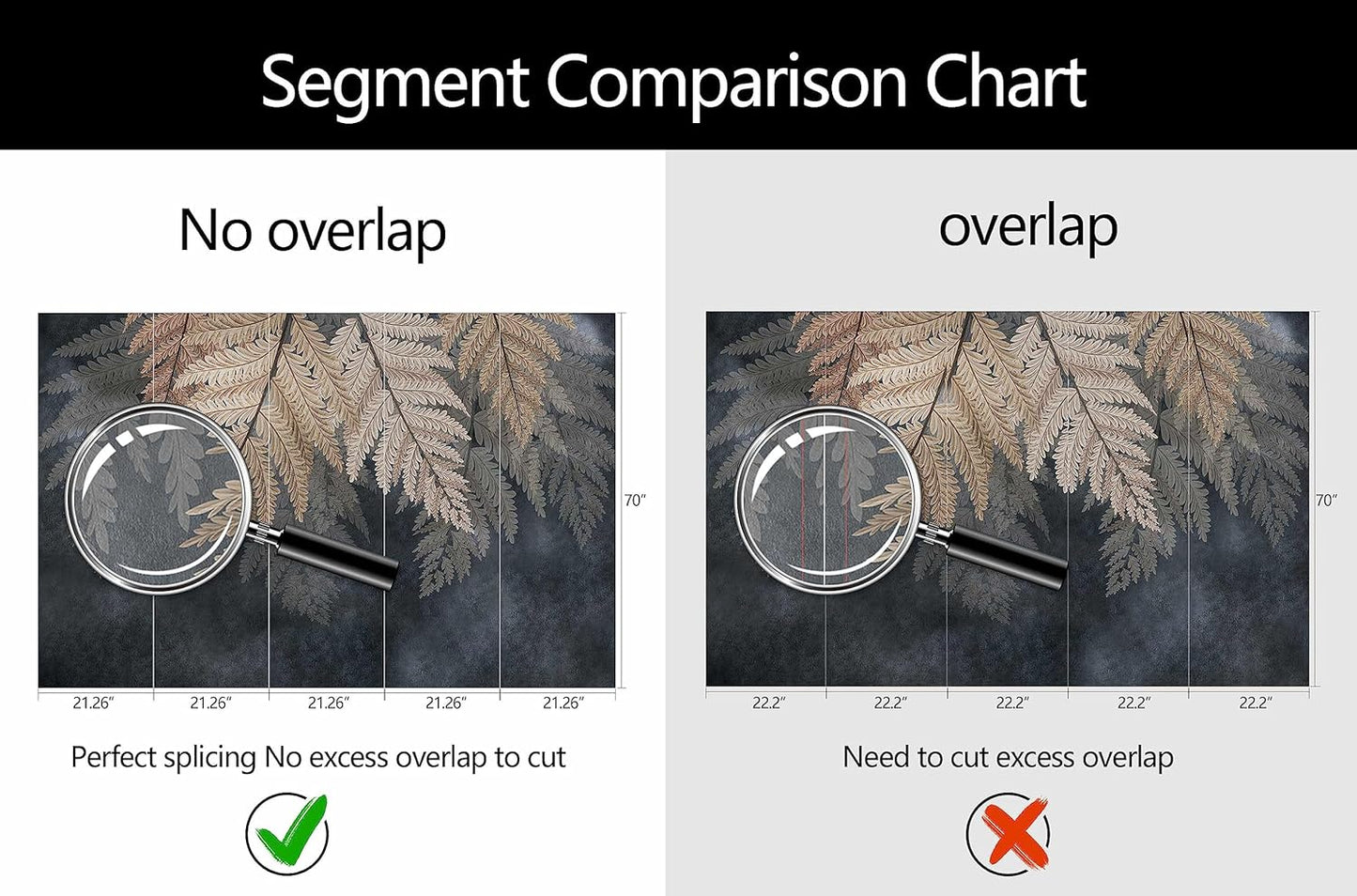 WFBHUA-Vintage Botanical Leaf Wallpaper Mural Dark Plant Leaves Wall Murals Decor for Living Room Bedroom(Not Peel and Stick)