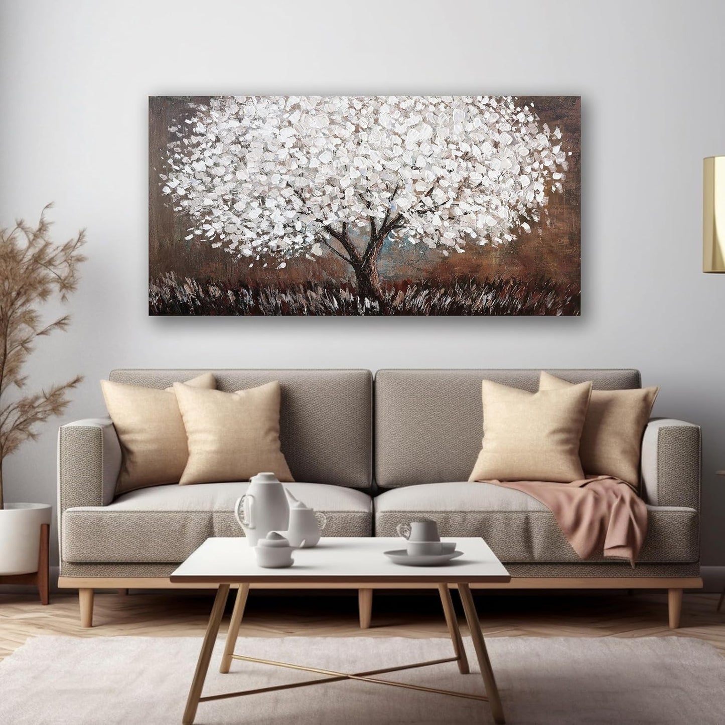 Canvas Wall Art Decor Artwork for Walls Tree of Life Wall Art for Living Room Black and White Wall Art Decor Vintage Tree Flower Wall Decor Art Paintings Prints for Room Home Office Wall Decor 20"X40"