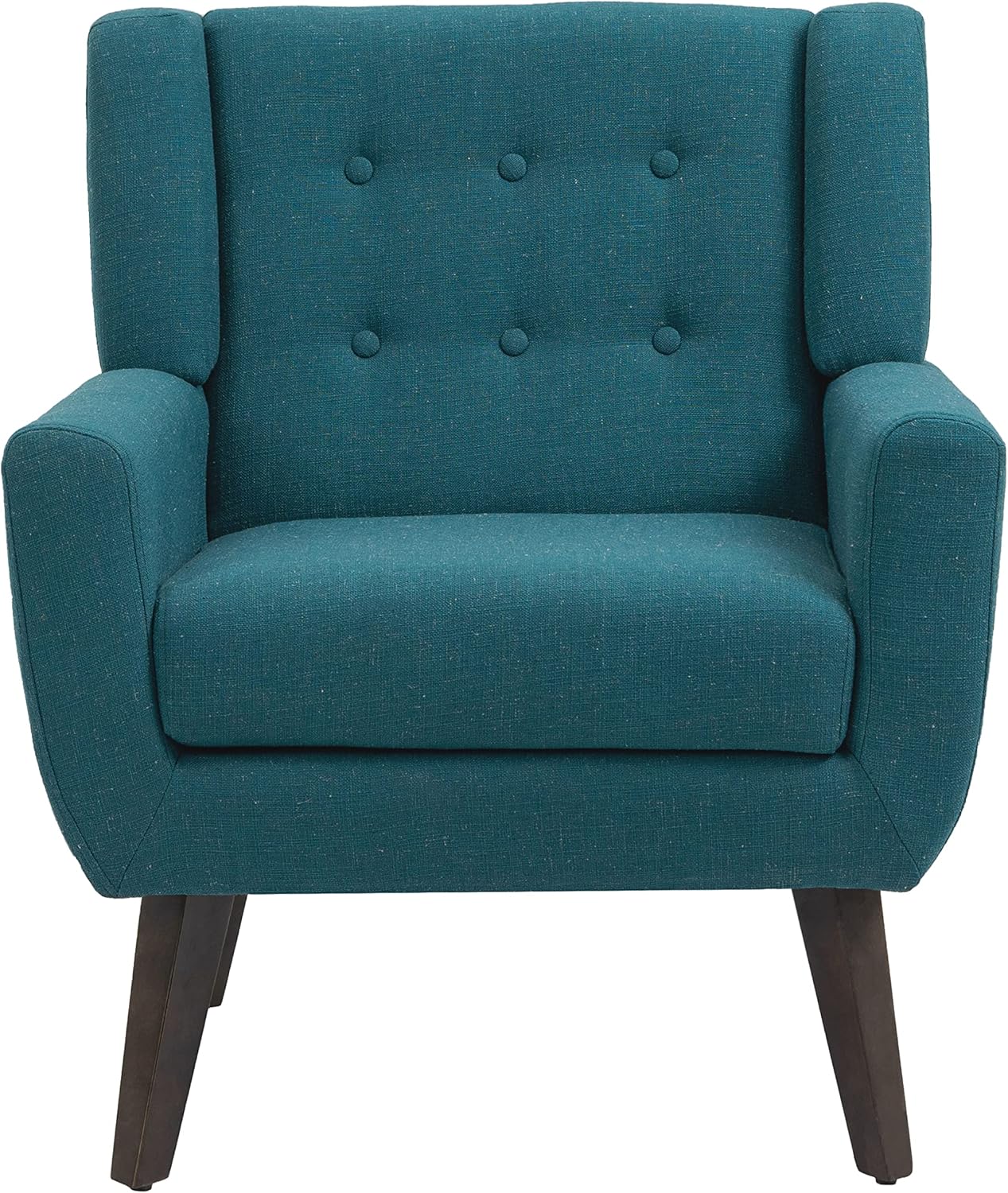 UIXE Accent Chair Modern Arm Chair, Mid Century Upholstered Club Armchair, Comfy Single Lounge Sofa Living Room Button Tufted Armrest Reading Seat Bedroom Side Seating, Turquoise Blue
