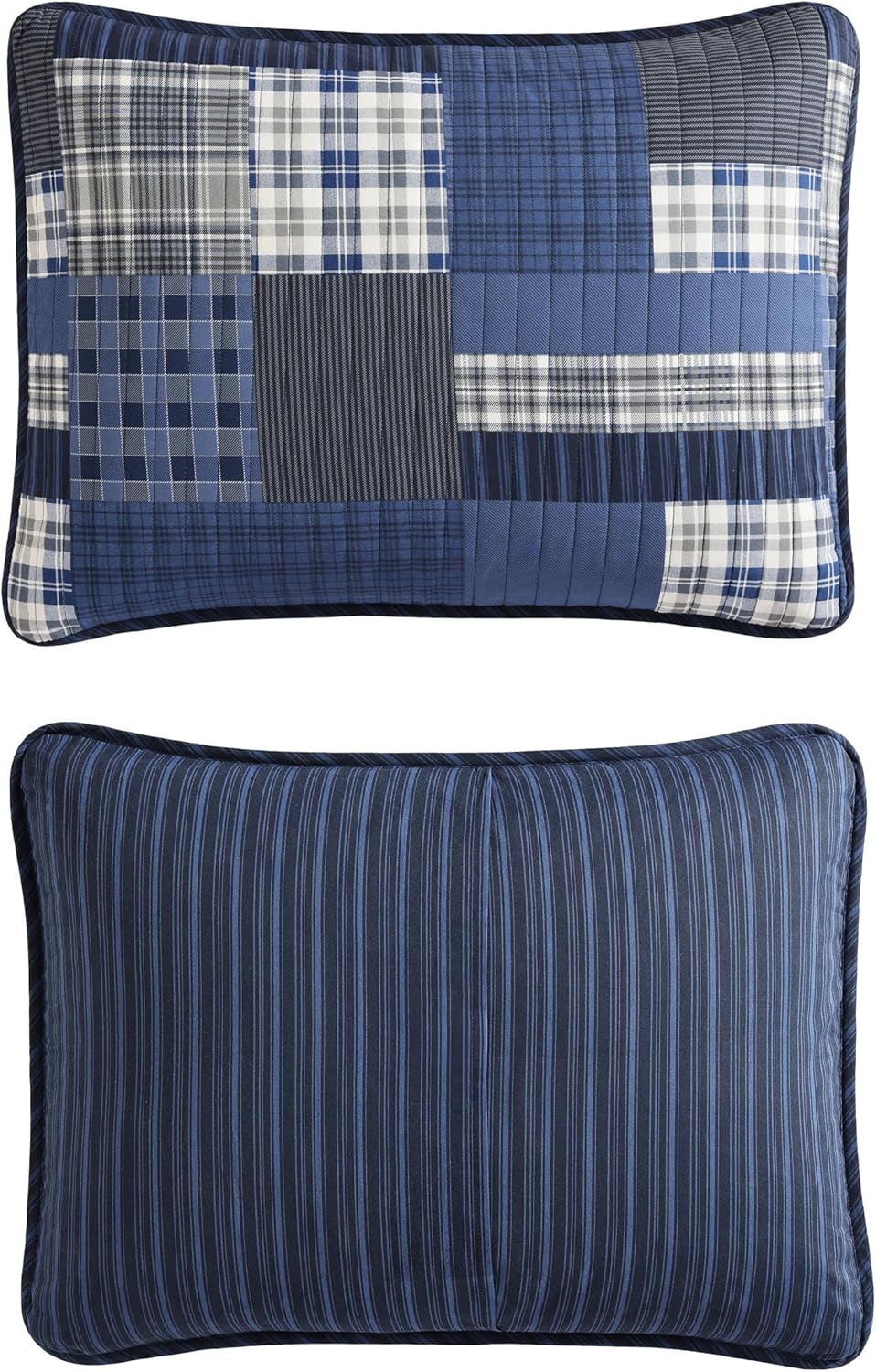 Eddie Bauer - Twin Quilt Set, Reversible Cotton Bedding with Matching Sham, Lightweight Home Decor for All Seasons (Eastmont Navy, Twin)