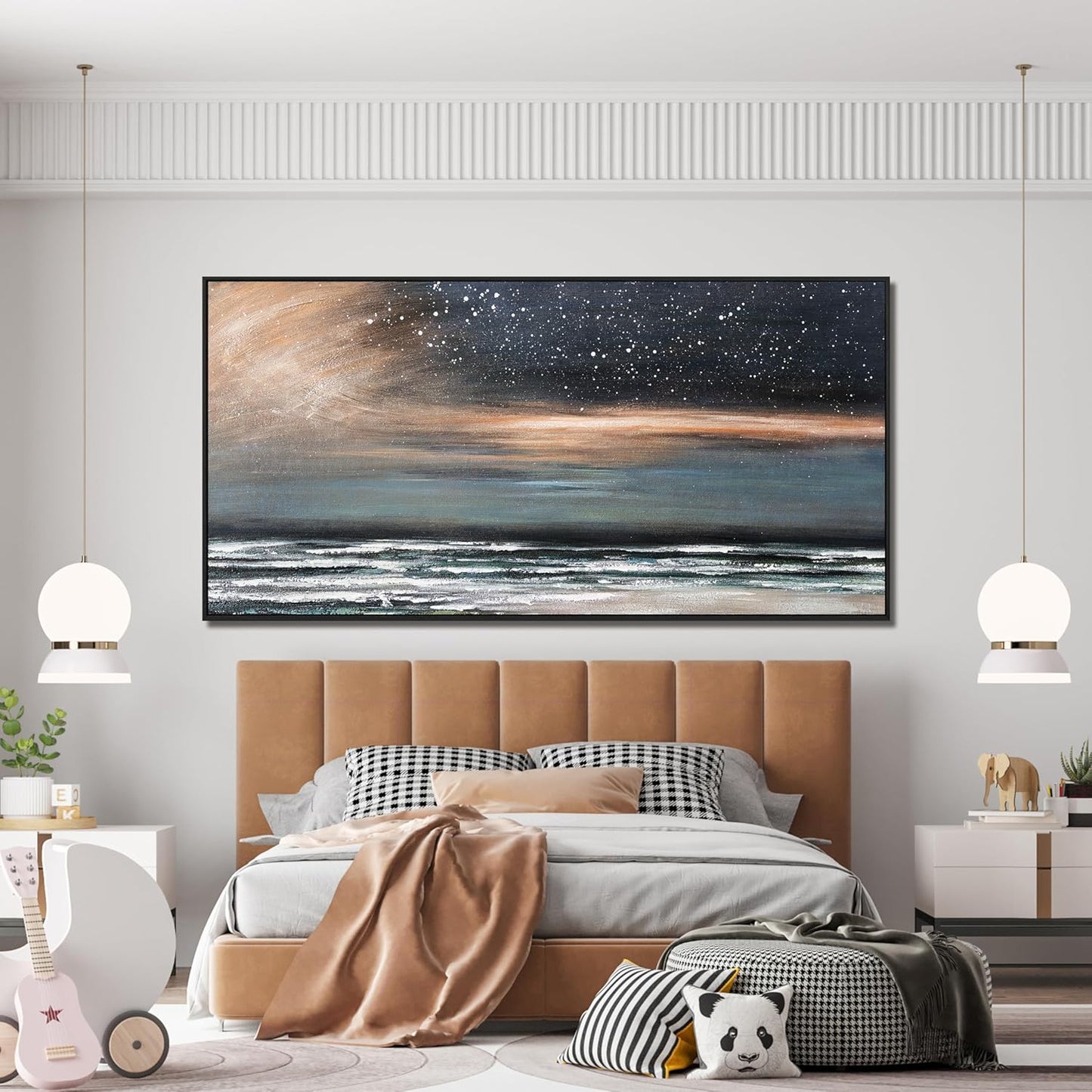 Canvas Wall Art Decor Wall Pictures for Living Room Starry Artwork for Walls Large Framed Wall Art Prints Canvas Art Wall Decor Nature Coastal Wall Art Decorations Bedroom Office Wall Decor 29" X 58"