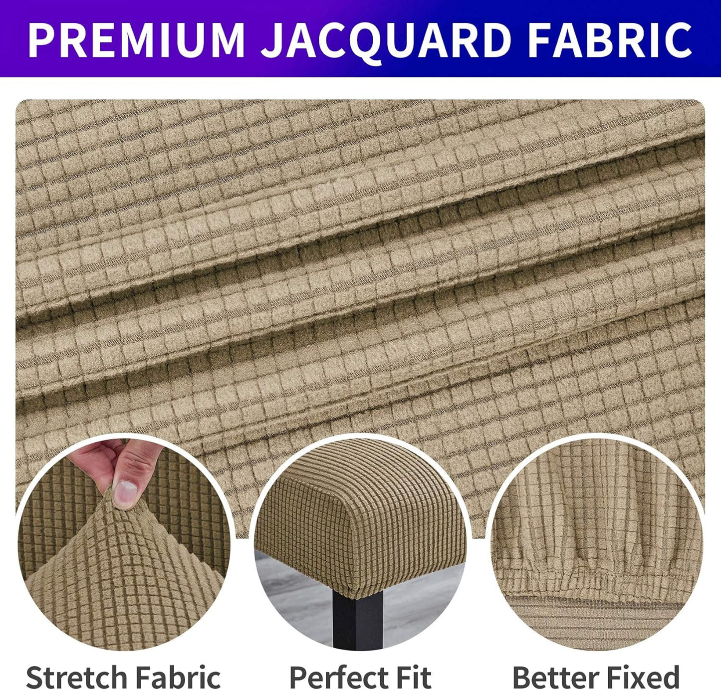 Howhic Stretch Chair Covers for Dining Room Set of 8, Removable Washable Dining Room Chair Covers, Dining Chair Slipcovers Seat Protector, Great Decor for Home and Banquet (Tan, 8 Pack)