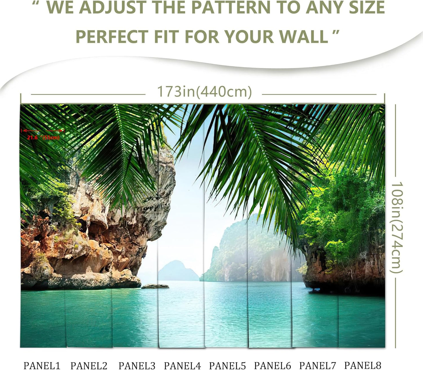 Mountain Lake Natural Wallpaper Canyon View Wall Mural for Bedroom Living Room(Not Peel and Stick)