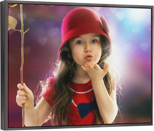 Personalized Custom Canvas Prints: Photo On Canvas (Black 20X24) Transform Your Photos into Stunning Framed Wall Art Digitally Printed Photo To Canvas Ideal for Home Decor, Gifts Keepsakes.