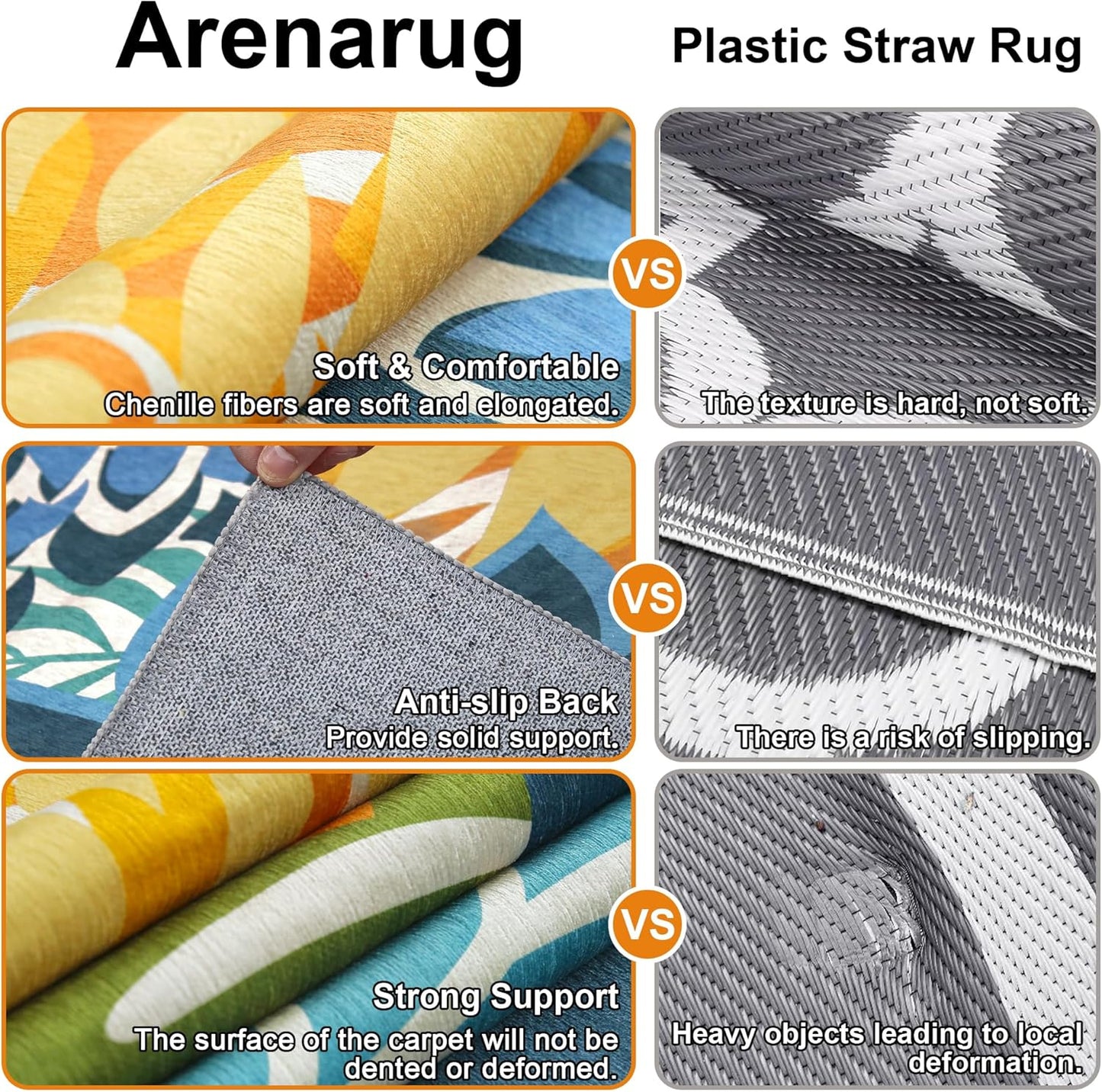 Indoor Outdoor Area Rug Washable Multicolored Patio Rug Tropical Botanical Modern Floral Indoor Outdoor Carpet Non Slip Yellow Green Rug Non Shedding for Patio, Deck, Backyard, Porch (8x10)