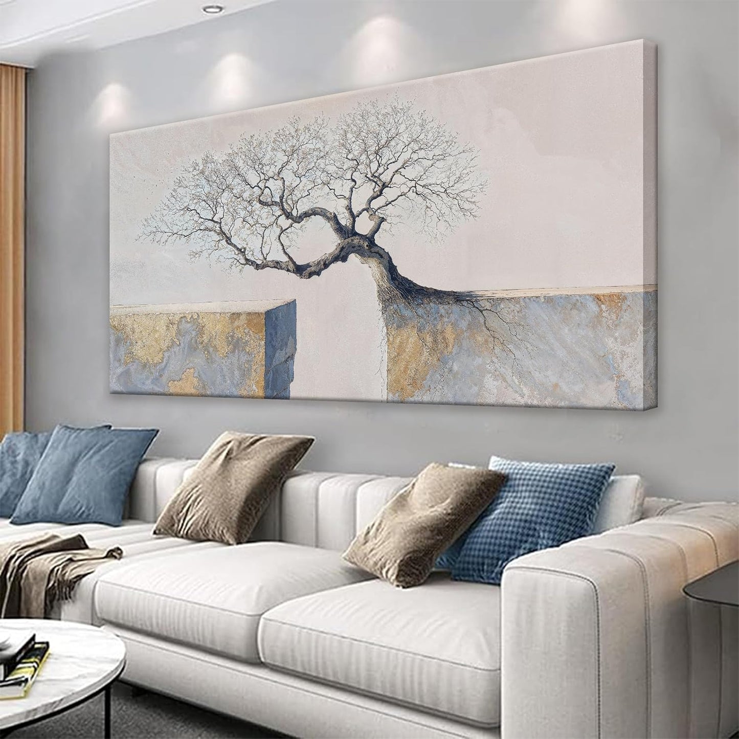 Suconvng Modern Large Wall Art For Living Room 29 X 58 Inches Wall Art Elegant Tree Of Life Canvas Wall Art Decor Motivational Wall Decor Landscape Paintings Picture For Bedroom Home Office Artwork