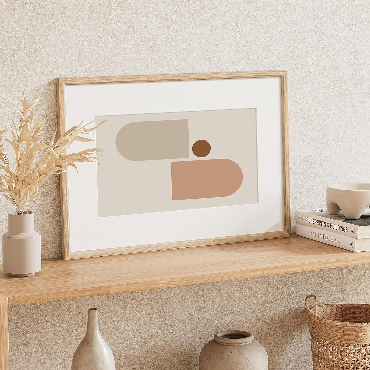 16x24 Poster Frame Natural Solid Oak Photo Frames with 12x18 Removable Mat Wall Hanging Large Handcrafted Frame with HD Plexiglass Wall and Tabletop Display Large Picture Frame