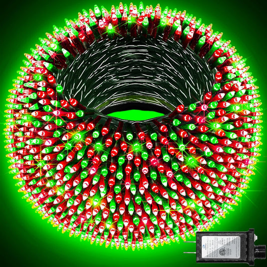 300LED Christmas Lights Outdoor Indoor Use, 12 Lighting Modes 75ft Christmas Tree Lights with Timer, Dimmable Red & Green LED StringLights Waterproof for Yard Tree Wedding Party Holiday Red & Green