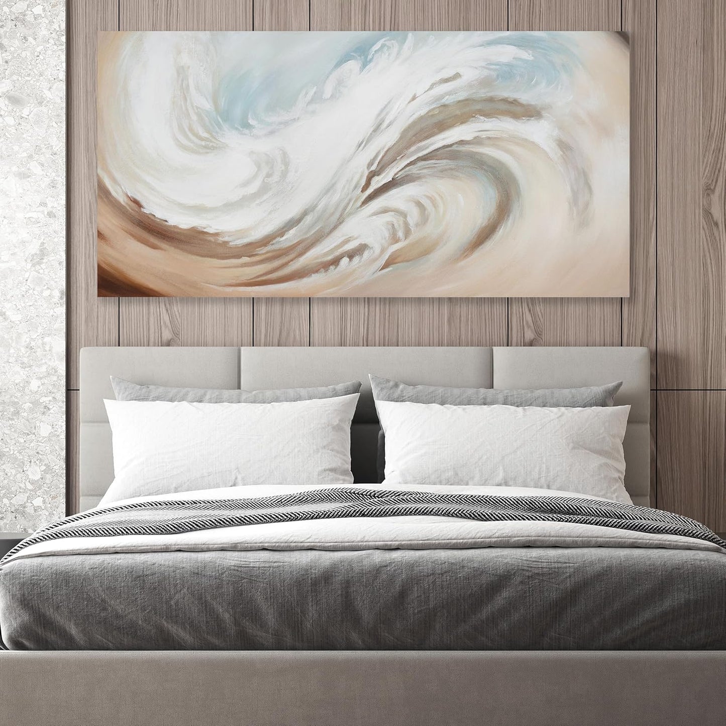 Abstract Wall Art Canvas Wall Paintings Modern Beige Wall Decor Aesthetic Room Decor Wall Art Framed Artwork for Living Room Bedroom Dining Room Home Office Decor 24"x48"