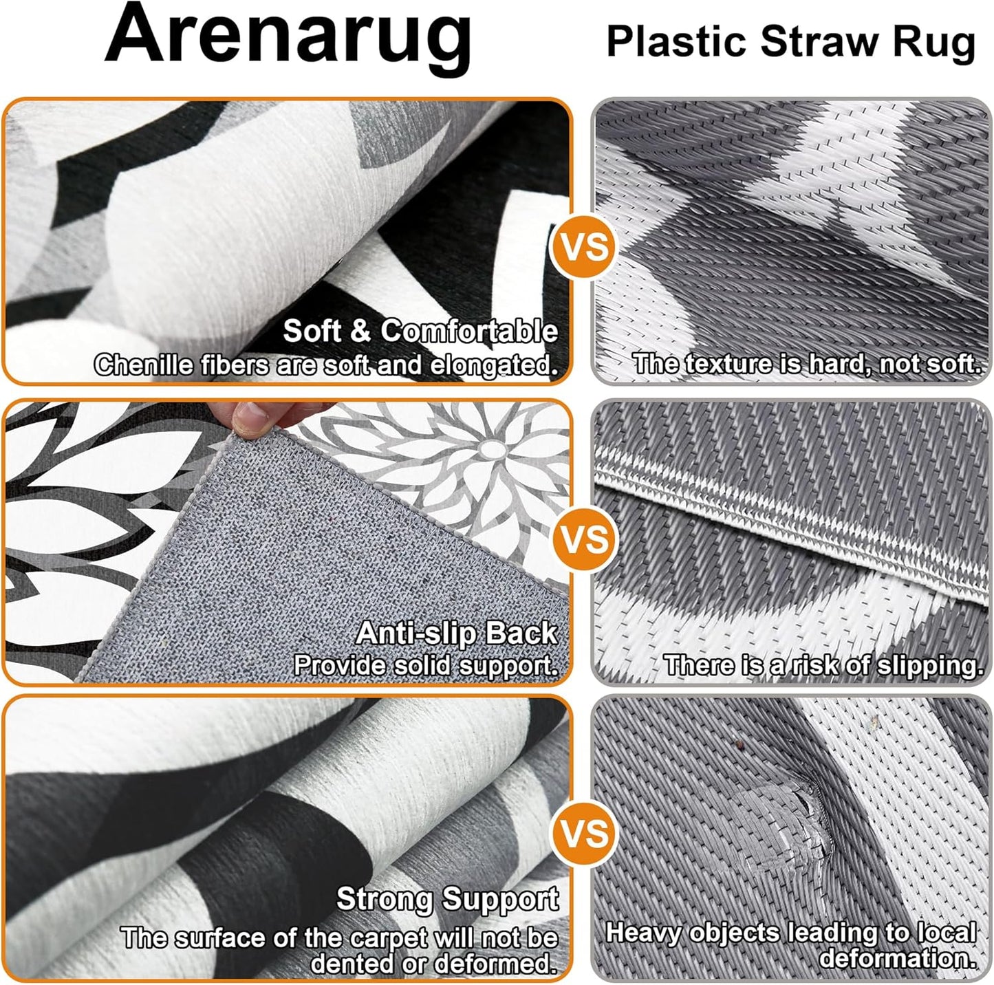 Indoor Outdoor Area Rug Washable Multicolored Rug Tropical Botanical Modern Floral Indoor Outdoor Carpet Black White Rug Non Slip Non Shedding for Patio, Deck, Backyard, Porch (9x12)