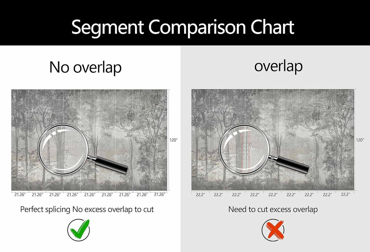 WFBHUA-Vintage Forest Woodland Mural Wallpaper Gray Old Wall Tree Wallpaper for Bedroom Living Room(Not Peel and Stick)