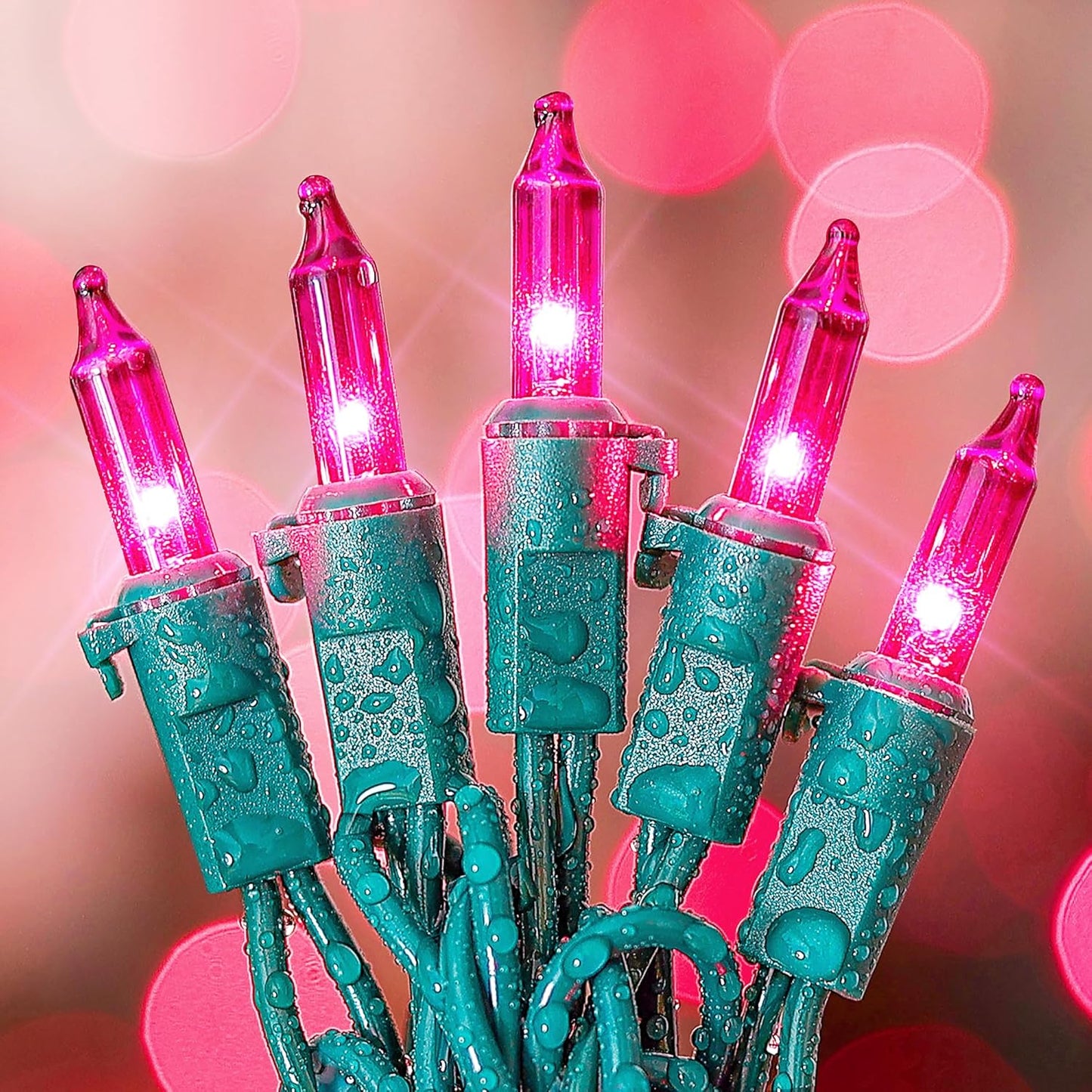 Purple Halloween Lights Outdoor,50 Count Incandescent Bulb Waterproof Fairy Lights，13FT UL Certified Mini String Lights for Holiday Decorations, Christmas,Halloween,Party, Xmas, Yard,Patio