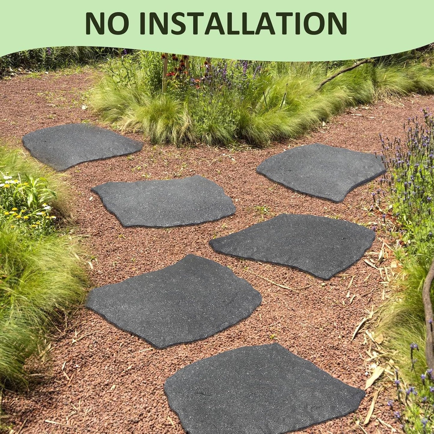 3 Pack Rubber Stepping Stones Outdoor Garden Rubber Pavers Pathway Walkway Paving Stones