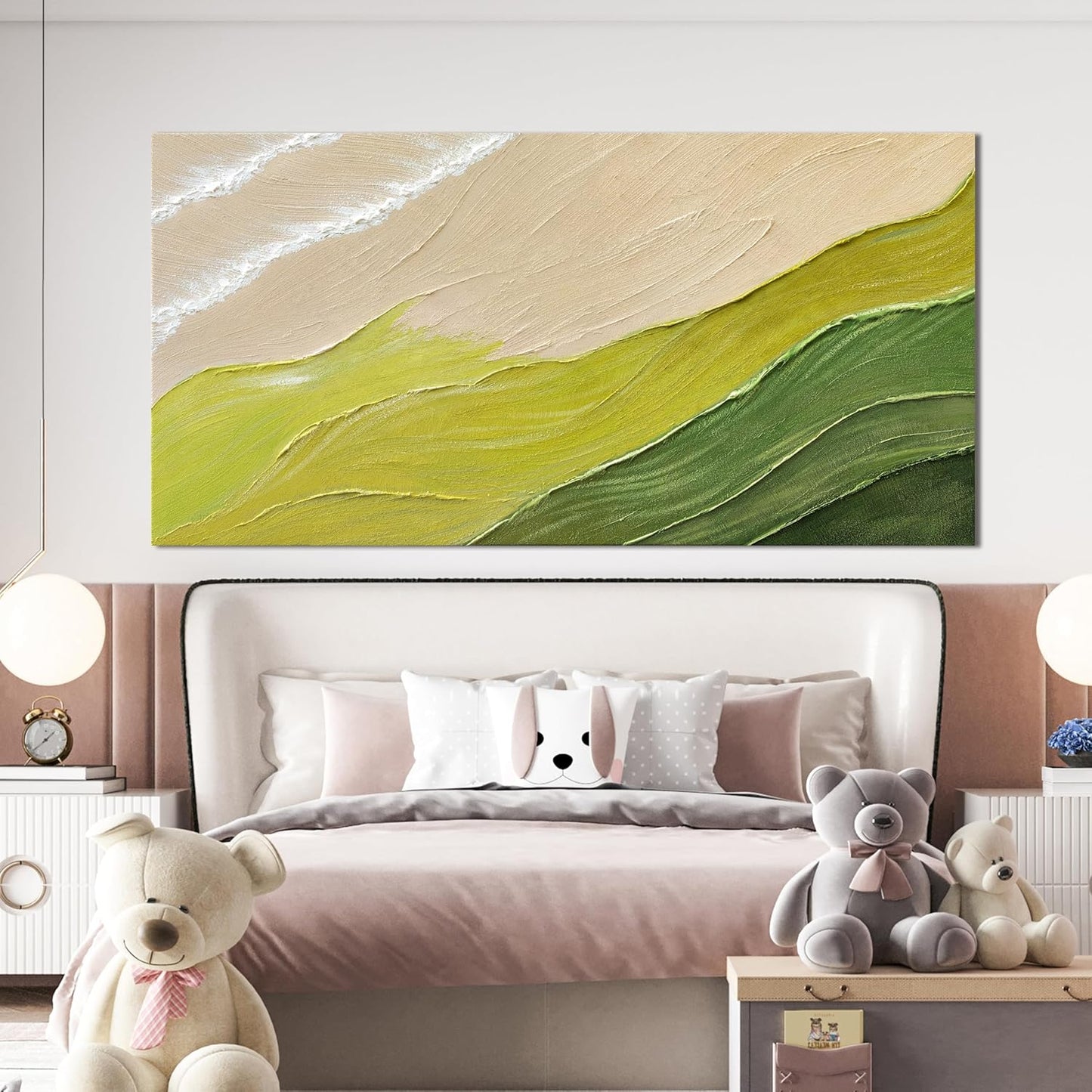 AIXMGSJS Abstract Wall Art Decor Abstract Canvas Art Wall Decor Modern Green Wall Art Prints Large Minimalist Wall Art Pictures for Living Room Large Artwork for Walls Bederoom Office Decor 29" X 58"