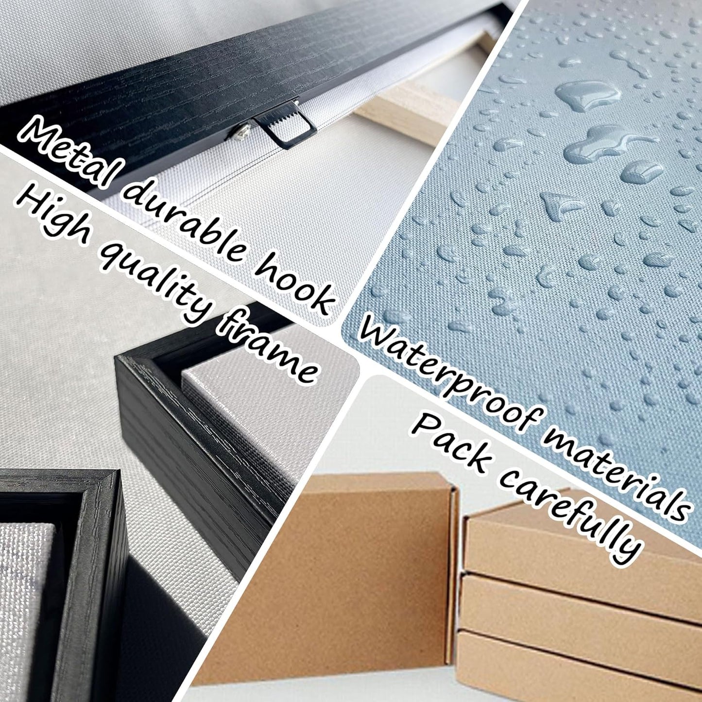 XLSJERST Large Wall Art - Blue and White Picture for Living Room Modern Abstract Canvas Wall Decor Artwork for Office Bedroom Home Decoration