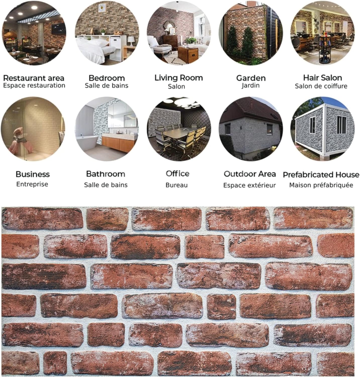 Dundee Deco 3D Wall Panels Faux Brick - Cladding, Mahogany Stone Look Wall Paneling, Styrofoam Facing for Living Room, Kitchen, Bathroom, Balcony, Bedroom, Sample, Size 10 x 10 in.