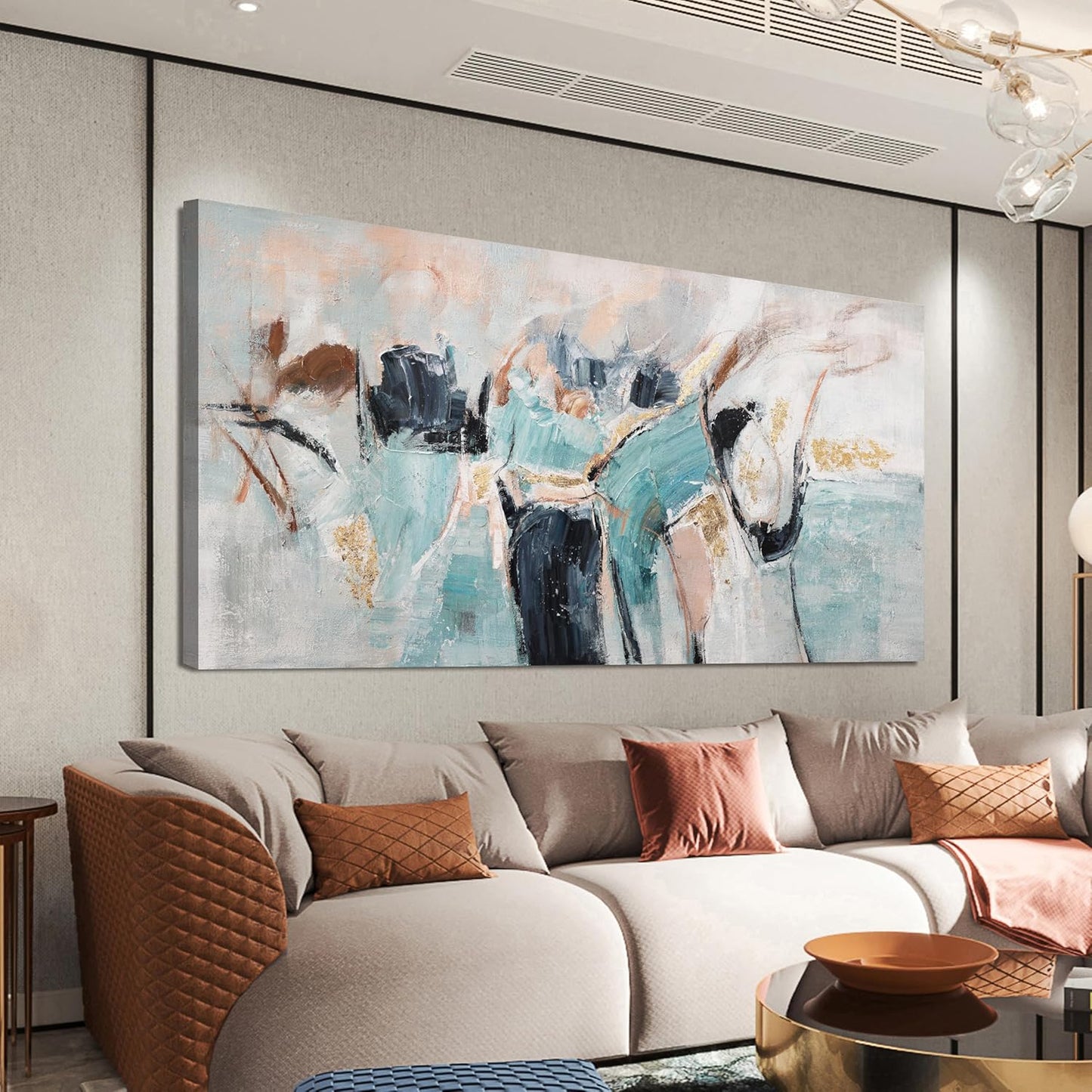 Abstract Canvas Wall Art Decor Black Modern Abstract Large Wall Art Decorations for Living Room Artwork for Walls Wall Art Prints Decor Wall Painting for Bedroom Office Wall Hanging Decor 24" X 48"