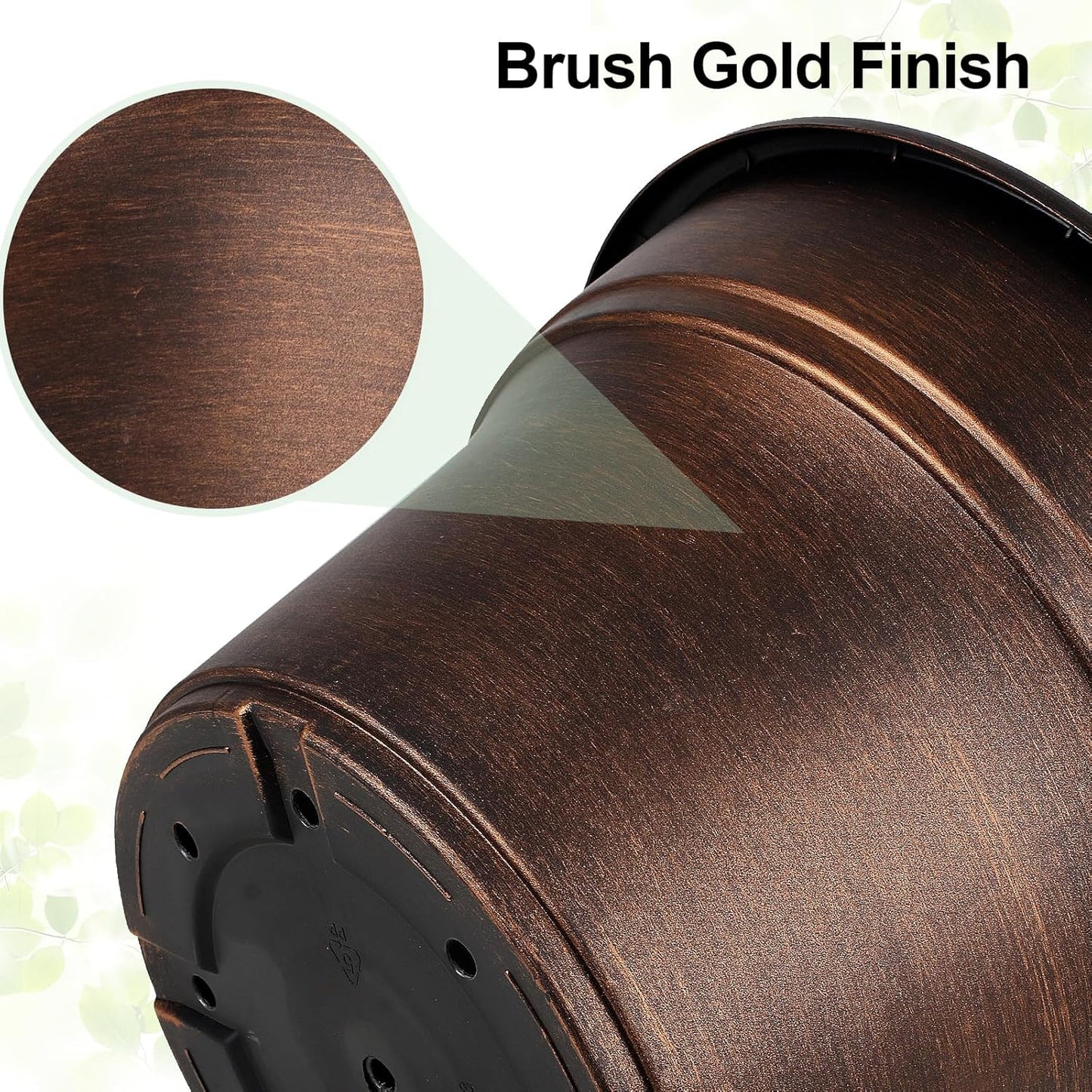 Plant Planters Pots Set of 4 Pack 8 Inch, Plastic Flower Pot for Indoor Plants with Drainage Holes & Trays, Resin Decorative Container Sets with Saucer for House Outdoor Garden Planters Copper