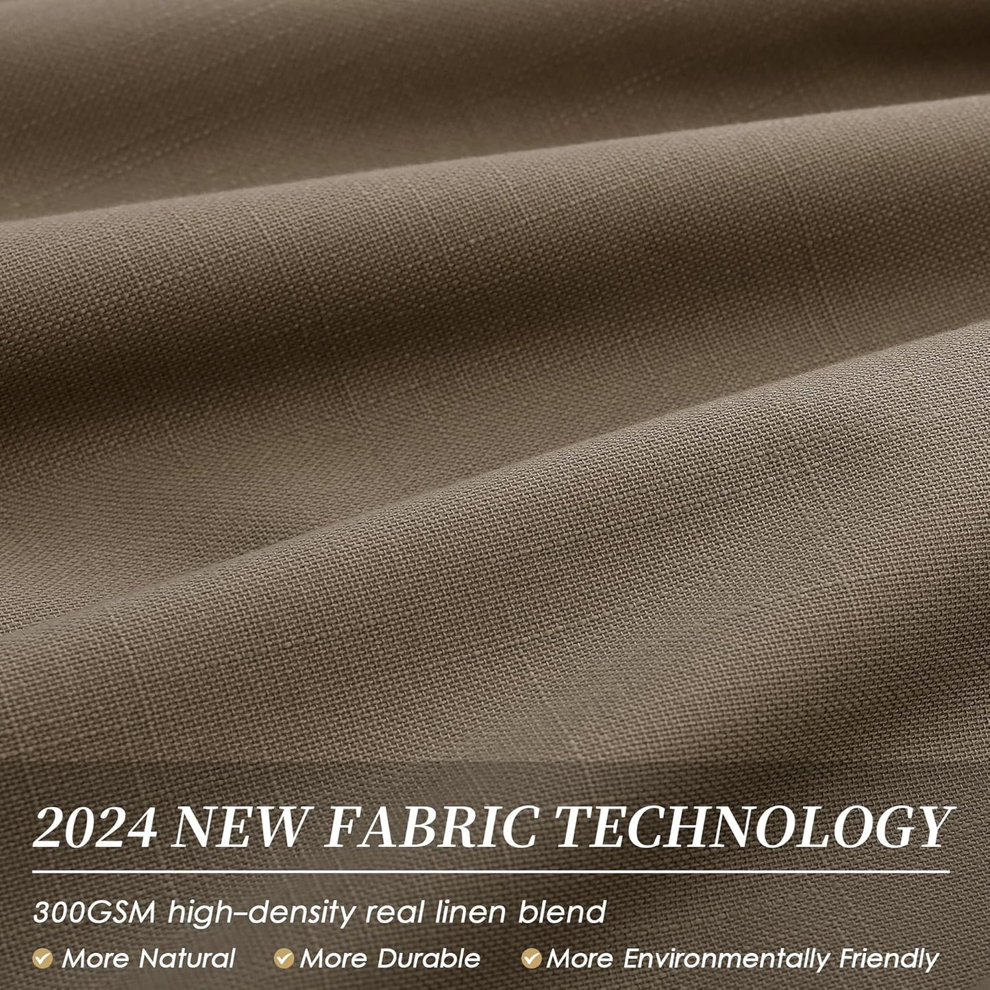 BOODII Linen Blackout Curtains for Bedroom 72 Inch Length 2 Panels Set Room Darkening Curtains Dark Brown Black Out Curtain Neutral Thermal Insulated Living Room Nursery Drapes Back Tab 52x72