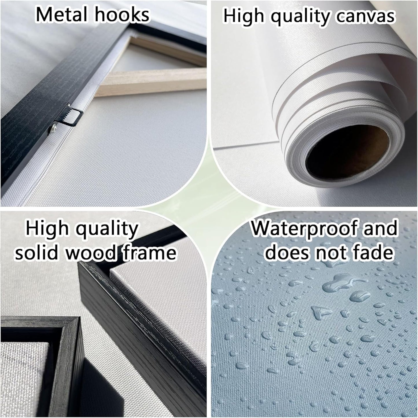 QZQCBLC Large Canvas Wall Art, Blue Mountains Lake Houses Green Trees Landscape Framed Oil Paintings Artwork for Living room Bedroom Home Kitchen Office Wall Pictures Decor 24x48 IN