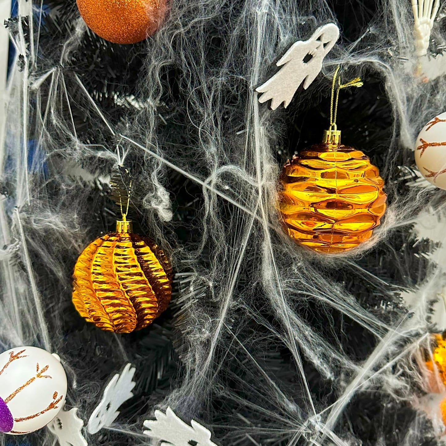 XmasExp 16ct Christmas Ball Ornaments Set Yellow Shatterproof Xmas Tree Hanging Decorations for Fall Thanksgiving Holiday Decor (Orange, 3.15“)