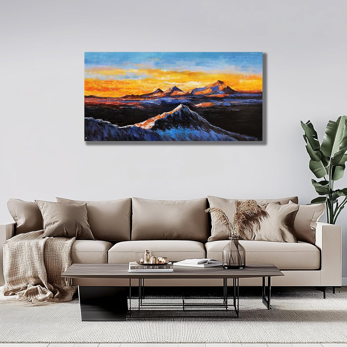 Belmrxne Landscape Canvas Wall Art Grey Wall Decor aesthetic Canvas Painting Trendy Artwork for Living Room Bedroom Dining Room Office Home Decor 30x60 inch