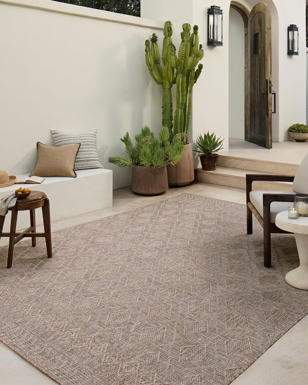 Loloi Amber Lewis Topanga Collection TOP-06 Natural/Mist 3'-11" x 5'-11" Indoor/Outdoor Accent Rug