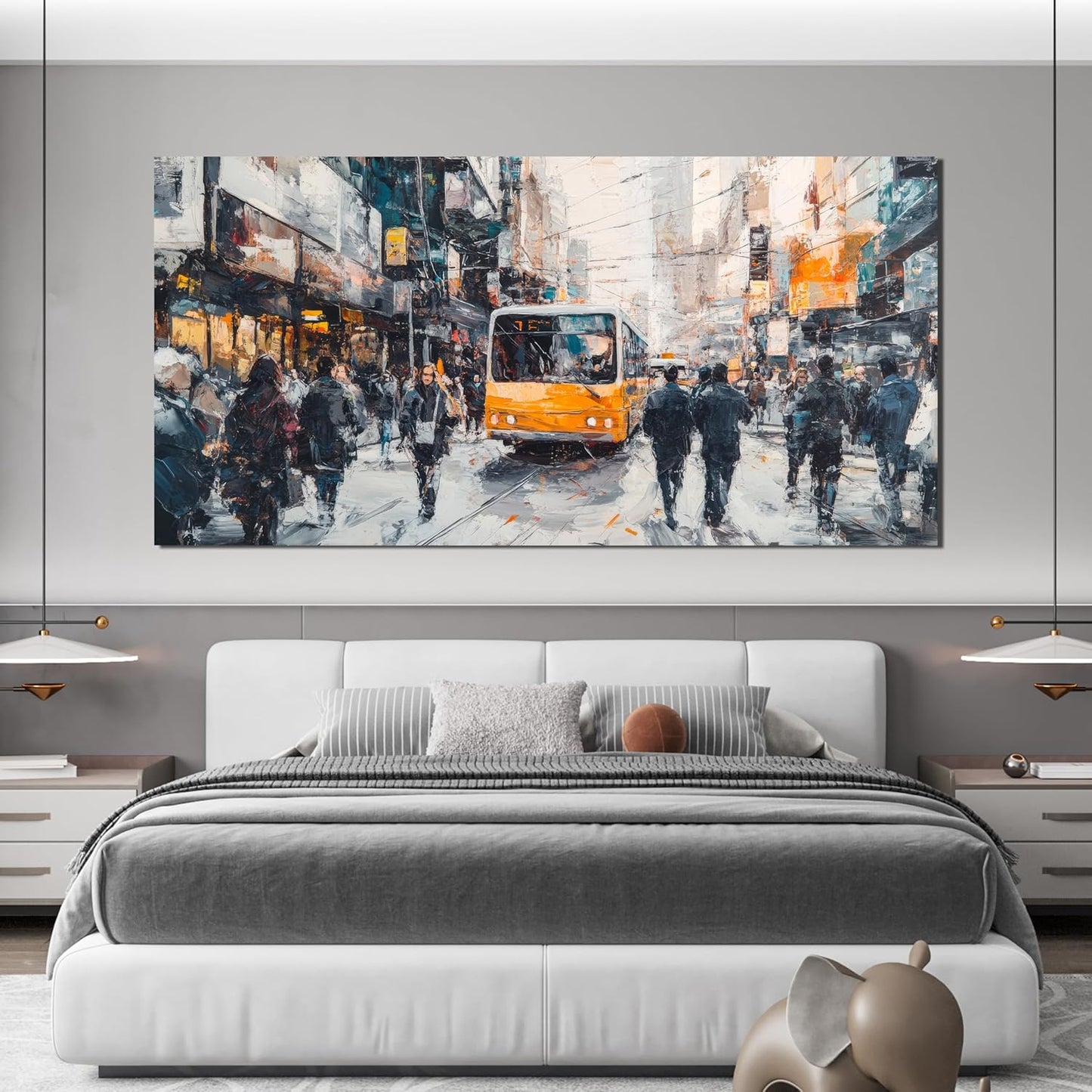 AIXMGSJS Canvas Wall Art Decor Large Wall Art for Living Room Modern Oversized Wall Art Prints Abstract Canvas Art Wall Decor City Life Pictures Decorations Artwork for Walls Home Room Decor 29"X58"