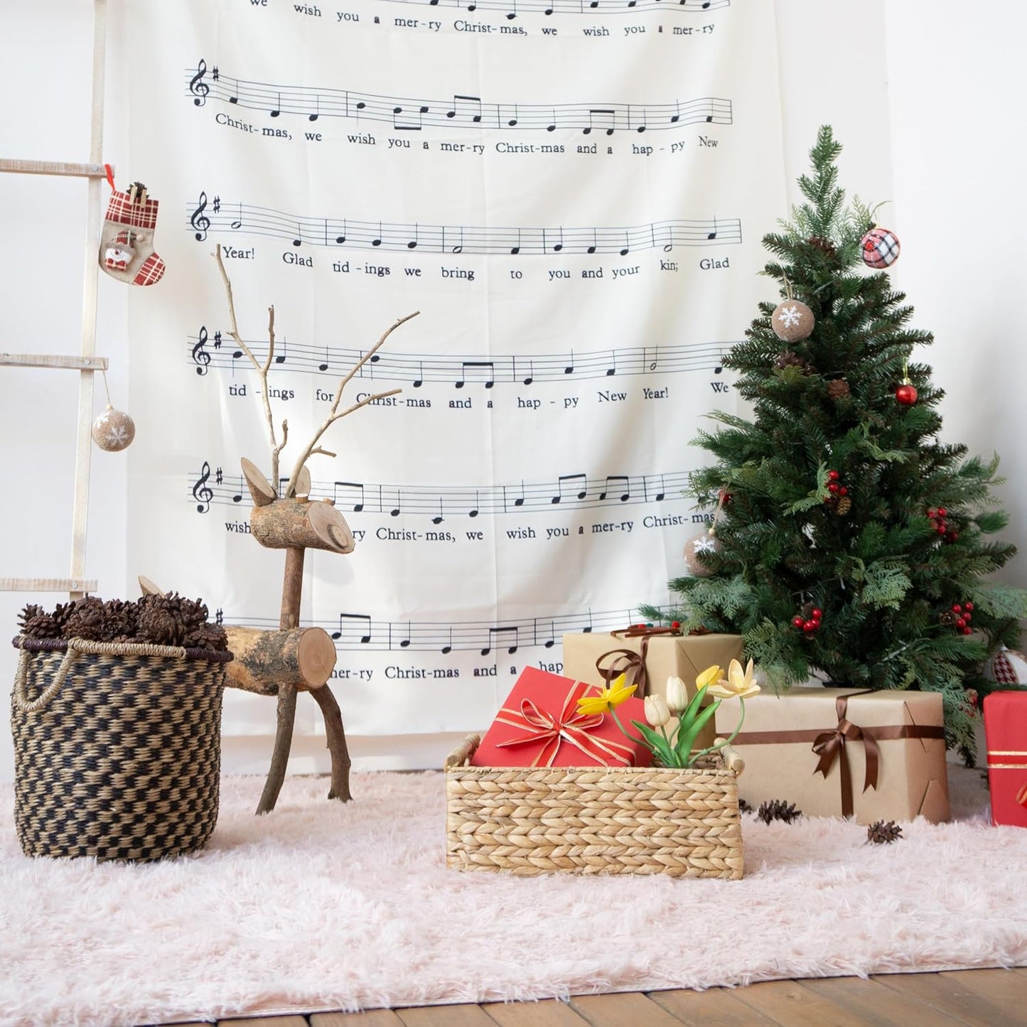 VATIMA Hyacinth Large Wicker Basket 15.5x10.8x6.2" - Rectangular, Wooden Handles, Shelf Organizer