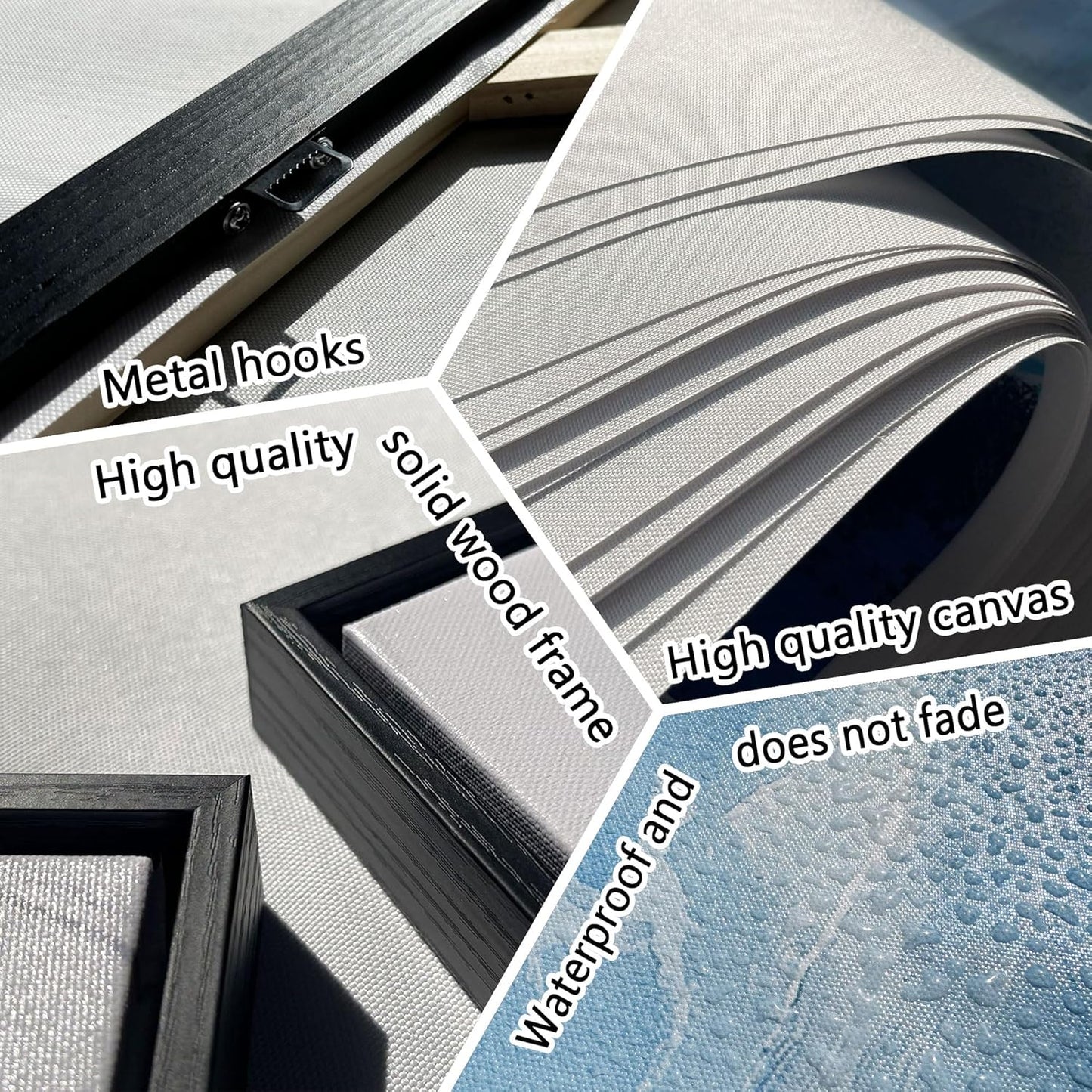 QZQCBLC Large Framed Wall Art, Black and White Lotus Wall Art Modern Abstract Flower Pictures Gold Silver Canvas Painting Artwork for Living room Bedroom kitchen Home Office Decor 29x58 IN