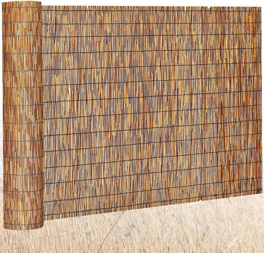 Barydat 1 Pcs 6 x 16.4 ft Bamboo Privacy Screen, Reed Fence Roller Patio Decorative Fences Reed Screen Curtain for Garden Backyard Patio Balconies