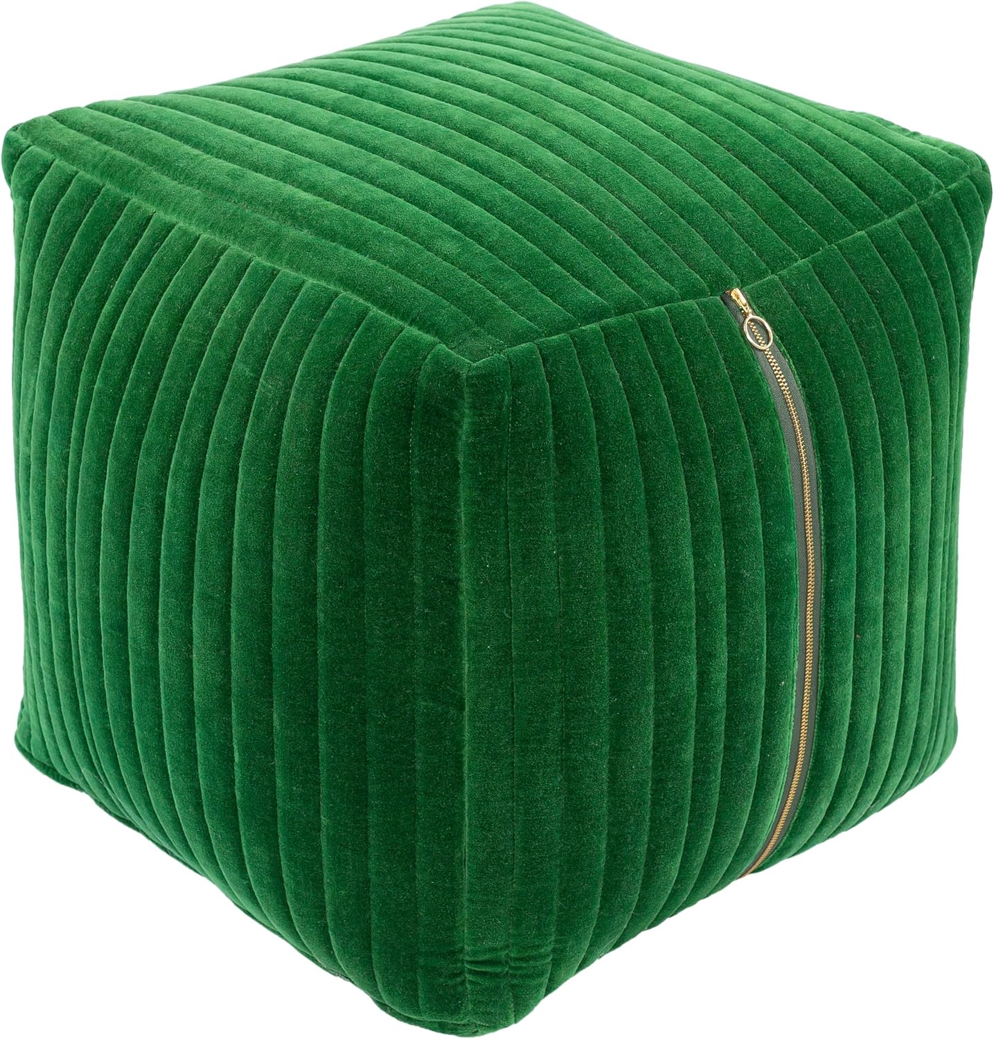 Mark&Day Pouf Ottoman, Rubbach Modern Dark Green Cube Pouf Foot Rest for Living Room, Bedroom and Boho Home Decor (16"x16"x16")