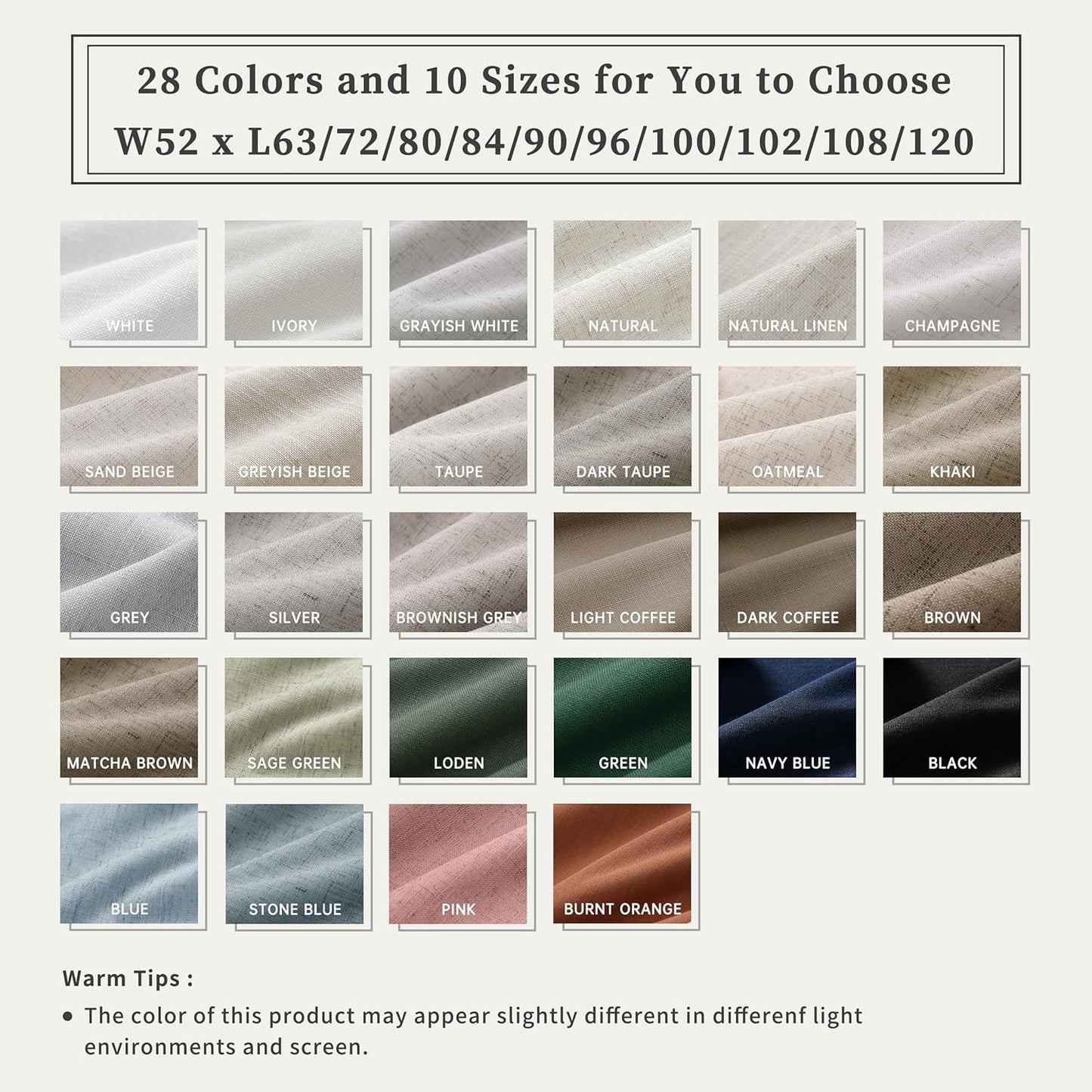 BOODII Linen Blackout Curtains for Bedroom 72 Inch Length 2 Panels Set Room Darkening Curtains Stone Blue Black Out Curtain Neutral Thermal Insulated Living Room Nursery Drapes Back Tab 52x72