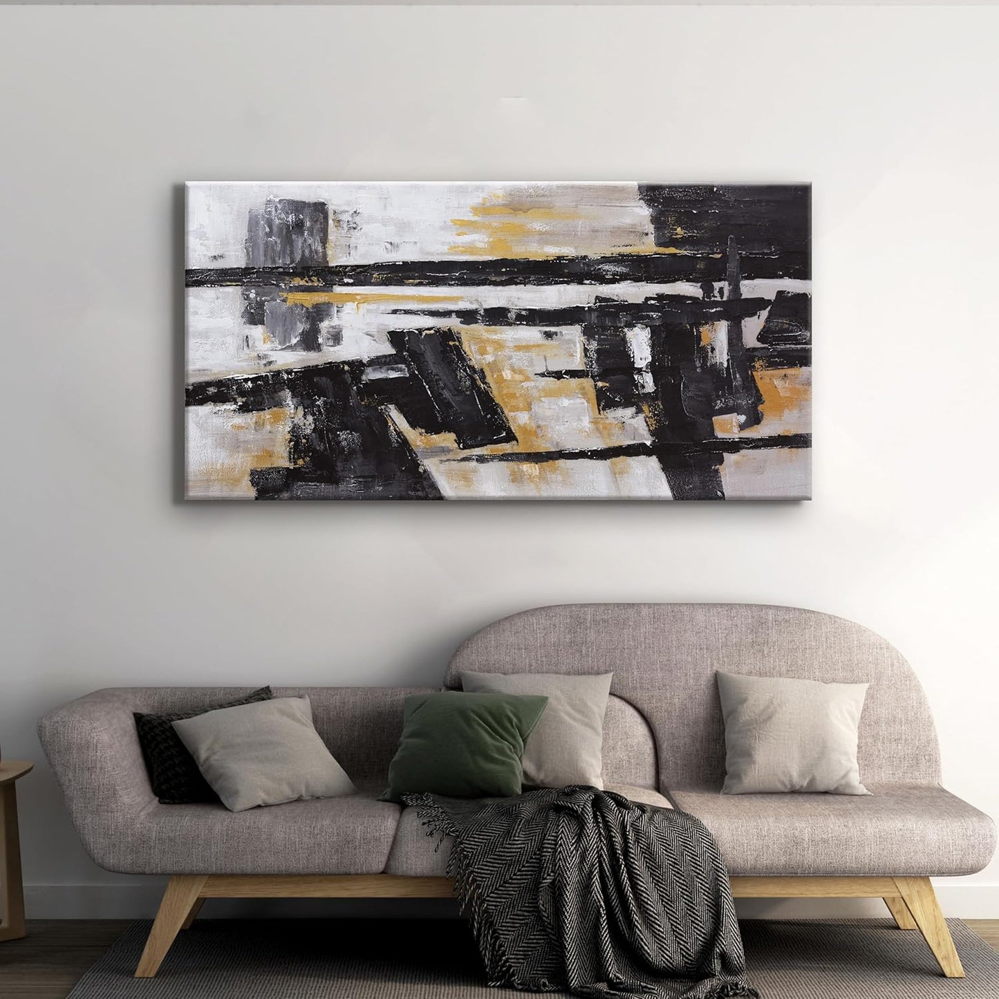 Black And Gold Abstract Wall Art Small Size Artwork Home Decoration Artwork Decor Modern Minimalist Canvas Painting Living Room Decor For Bedroom Office Wall Decor 20"X40"