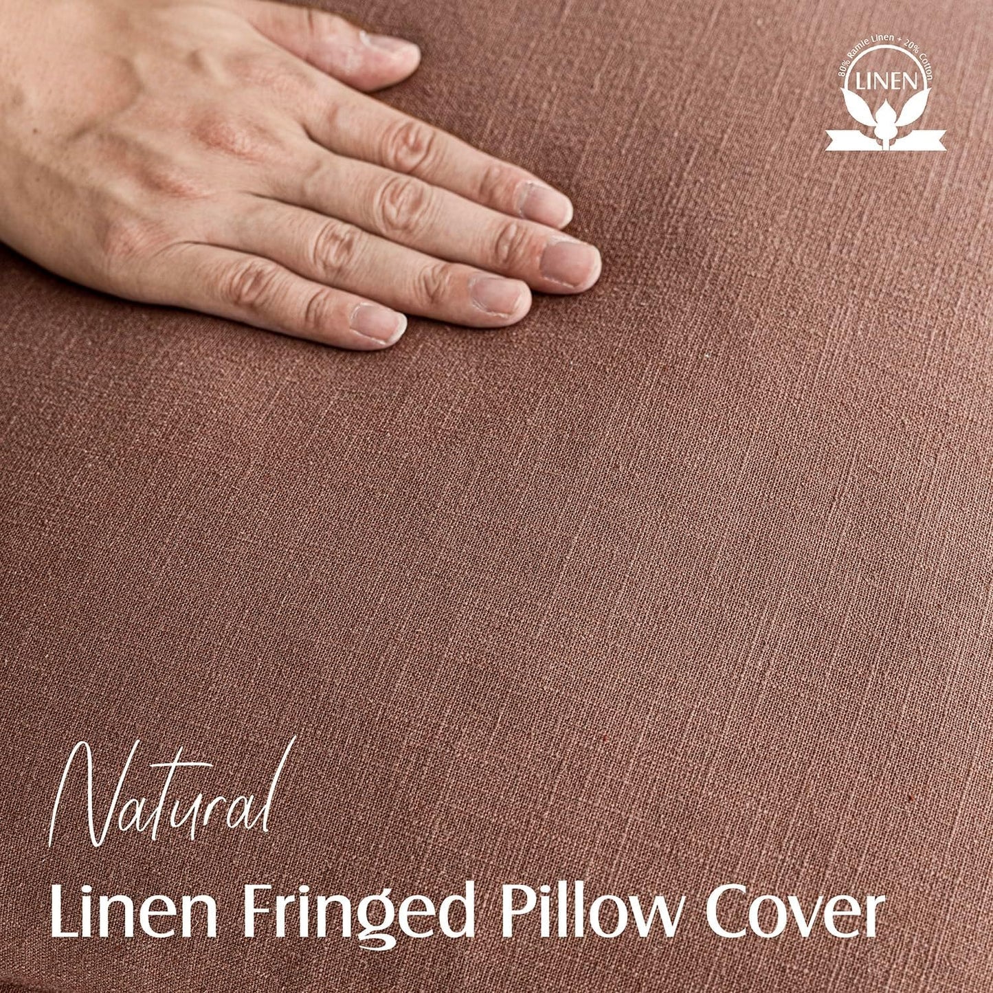 Foindtower Set of 2 Decorative Linen Fringe Throw Pillow Covers Boho Farmhouse Cushion Cover with Tassels Lumbar Accent Pillowcase for Couch Bed Sofa Living Room Home Bedroom Decor,12×24 Inch,Rust