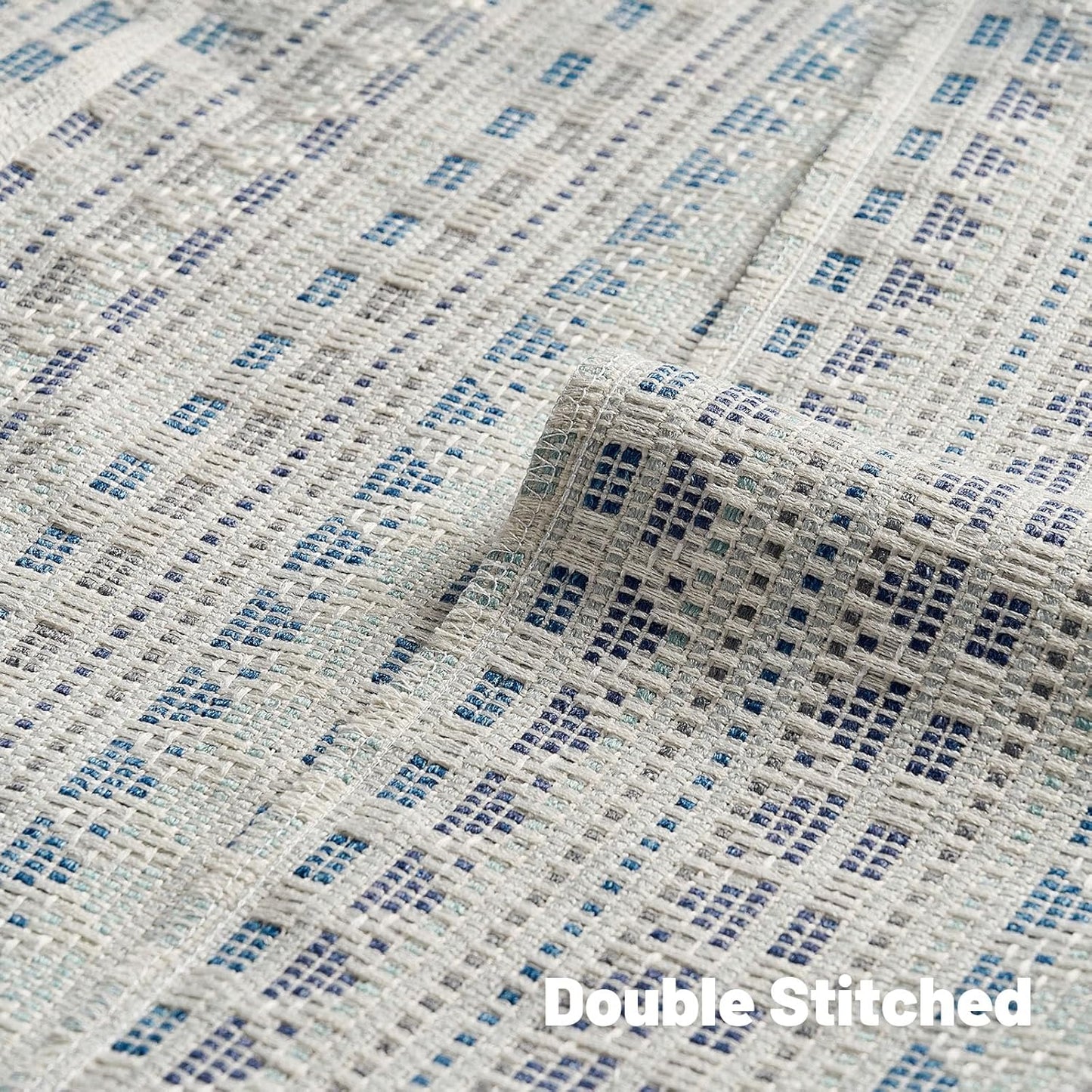 FUTEI Blue Grey Decorative Throw Pillow Covers 12x20 Inch Set of 2,Soft Cozy Chenille Jacquard Textured Pillow Case,Boho Home Decor for Couch Bed Living Room