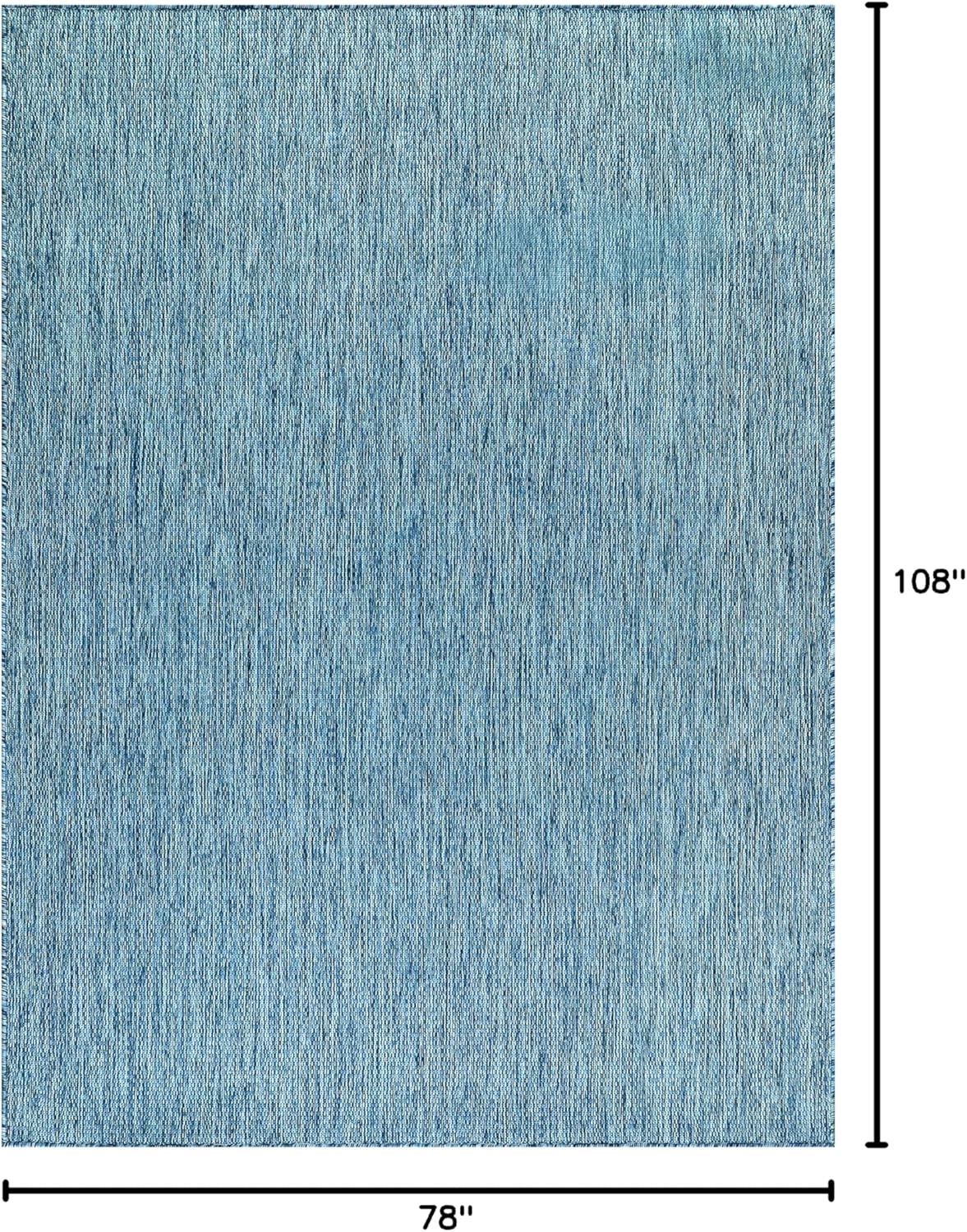 Washable Indoor Outdoor Rug Weather Resistant Carpet Modern Solid for Porch Deck Balcony Backyard Patio Rug 6x9 Aqua Blue