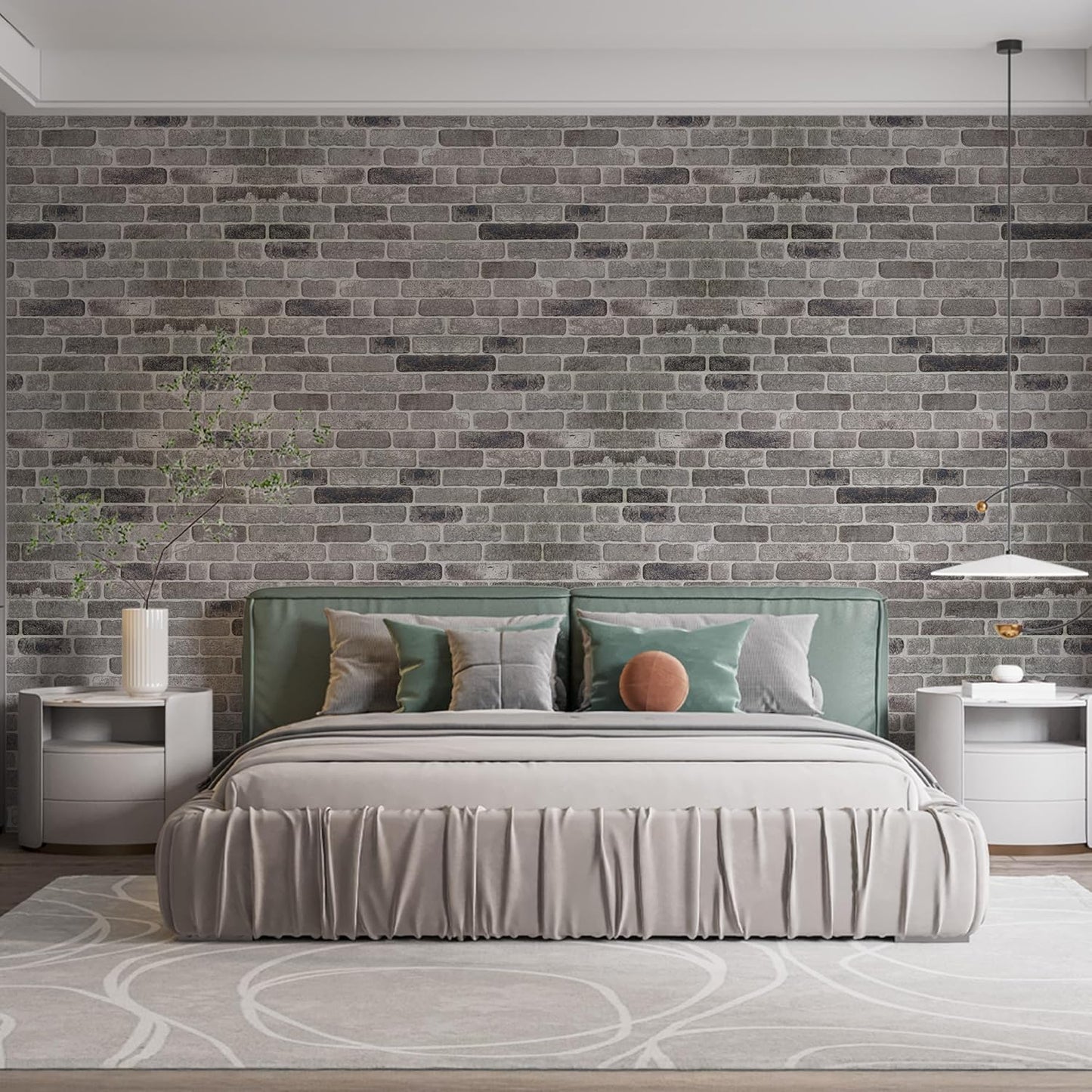 IZODEKOR 3D Wall Panels Brick Effect - Cladding, Stone Look, Styrofoam Facing for Living Room, Kitchen, Bathroom, Balcony, Bedroom, Back of Counter | Path of Gray (3 x Panels) - Covers 53 sq ft