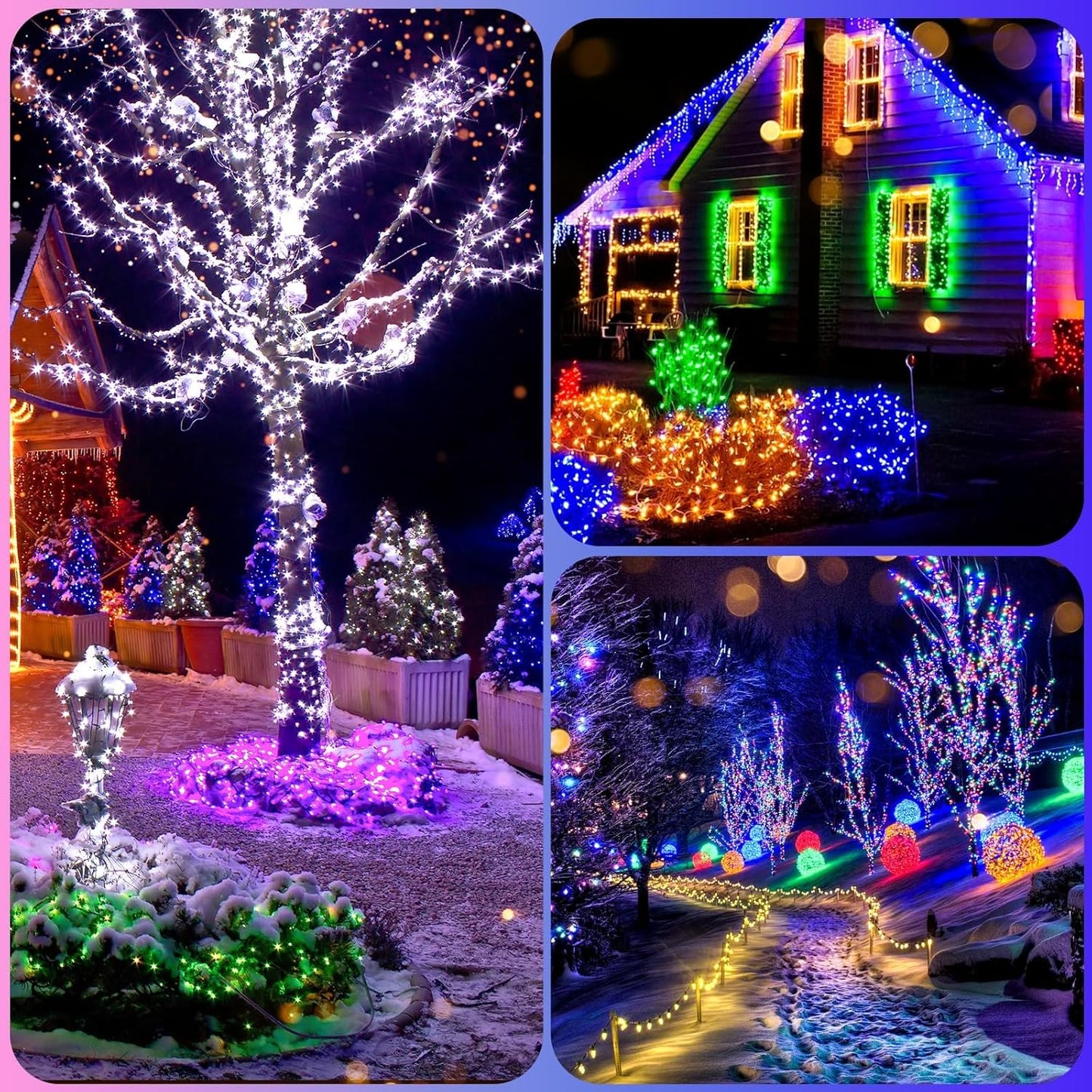 4 Pack 100 LED Fairy Lights Battery Operated with Timer & Remote, 33FT Waterproof Twinkle Lights Indoor Outdoor, Fairy String lights for Bedroom Classroom DIY Wedding Christmas Decorations, Multicolor