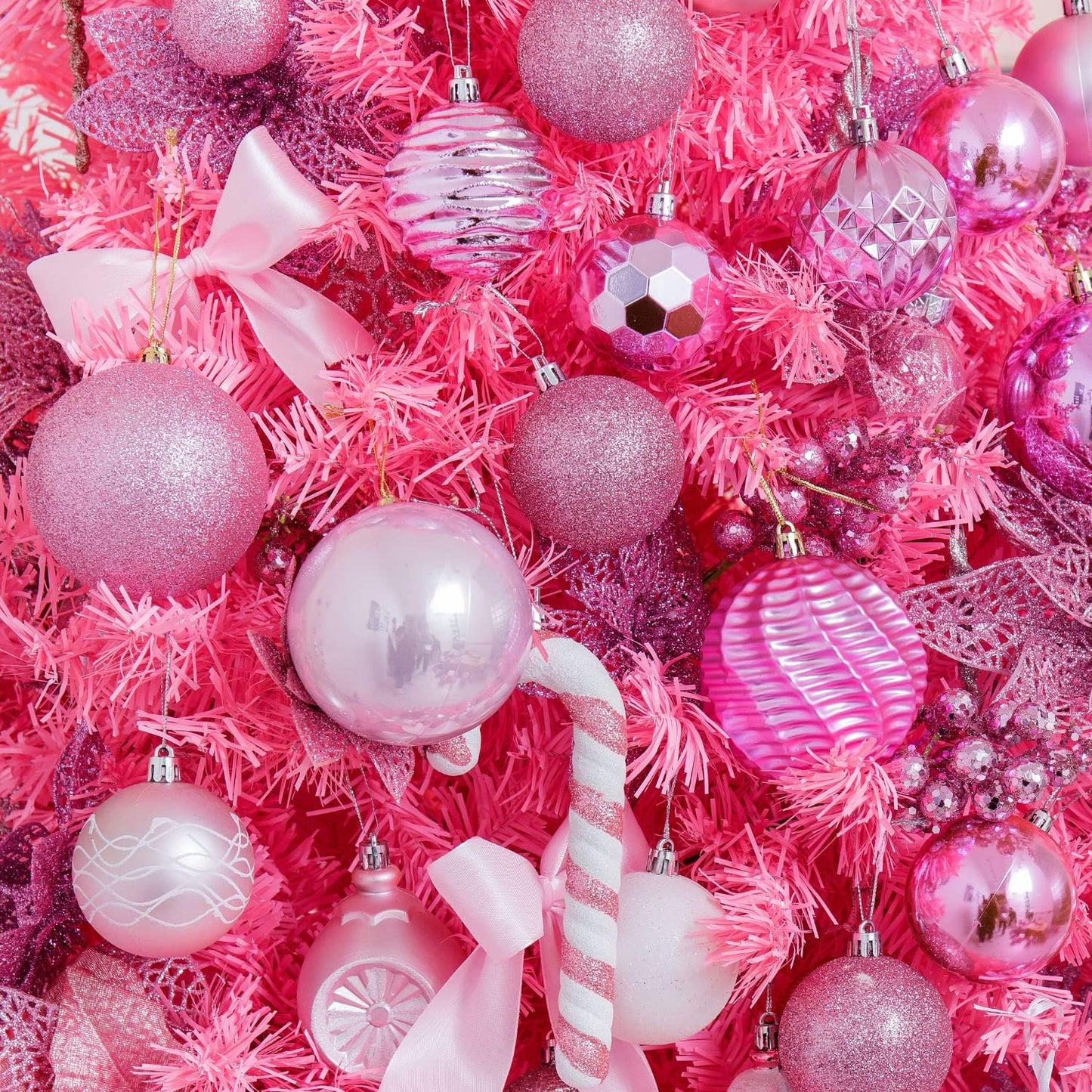 XmasExp 16ct Christmas Balls Ornaments Set- Shatterproof Large Hanging Ball Decorative Xmas Balls for Holiday Wedding Party Xmas Tree Decoration(3.15"/80mm, Pink)