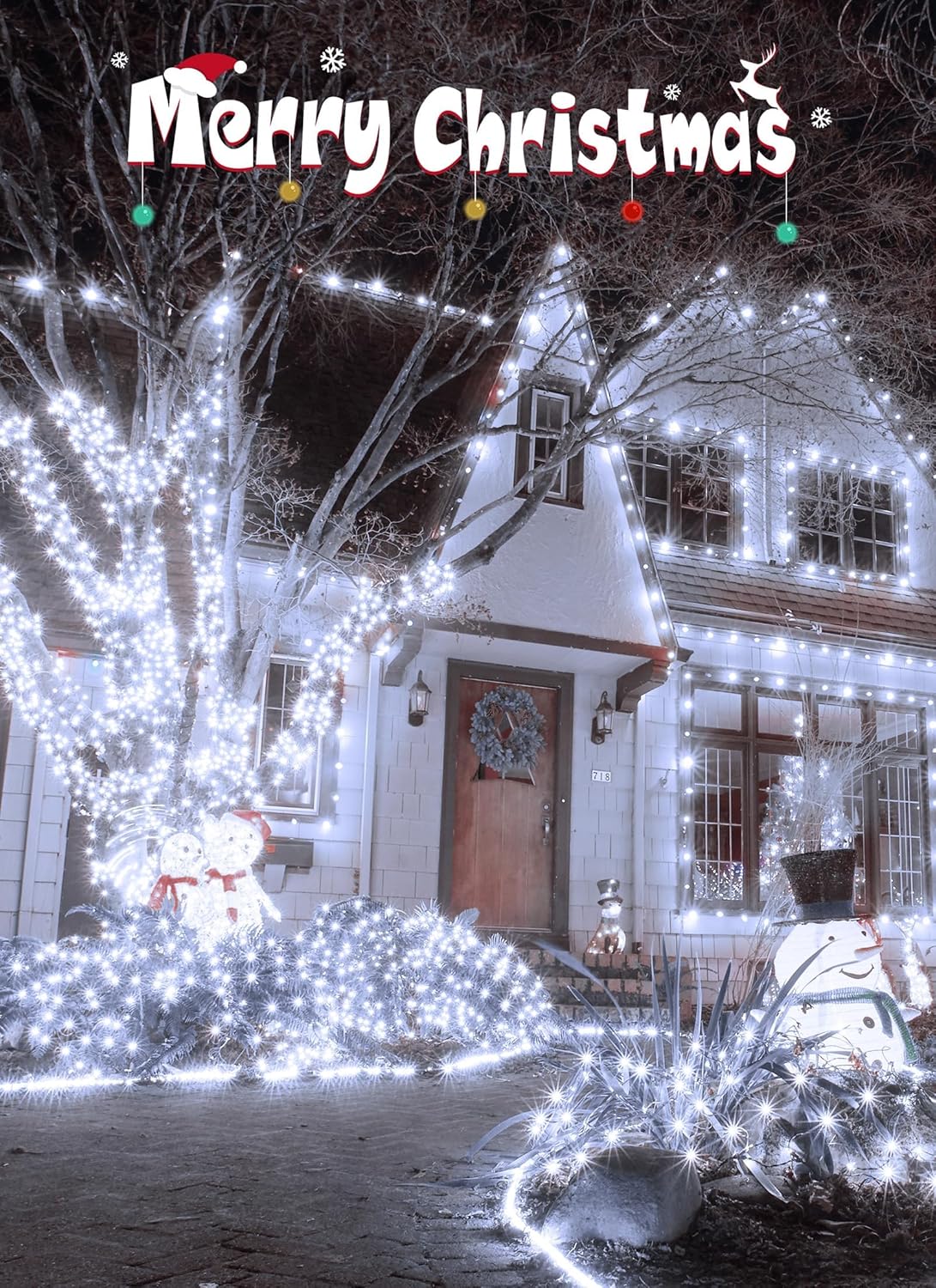 Outdoor Fairy Firecracker Lights Battery Operated, 5 Feet 60 LEDs Twinkle String Lights with Remote, 2 Pack Starry Lights for DIY Wreath Wedding Party Bedroom Mason Jar Holiday Christmas, Pure White