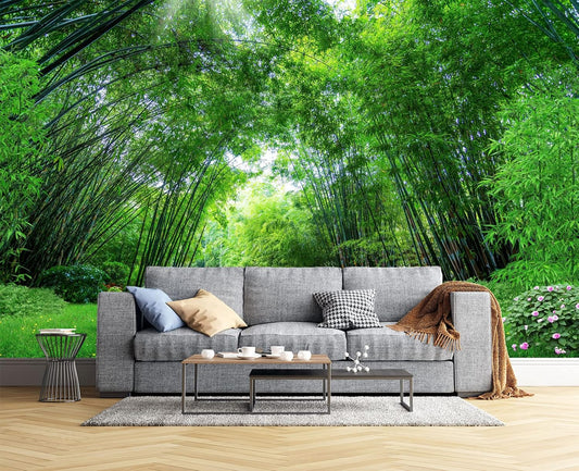 Green Bamboo Forest Wall Mural Wallpaper for Bedroom 103" x 69"