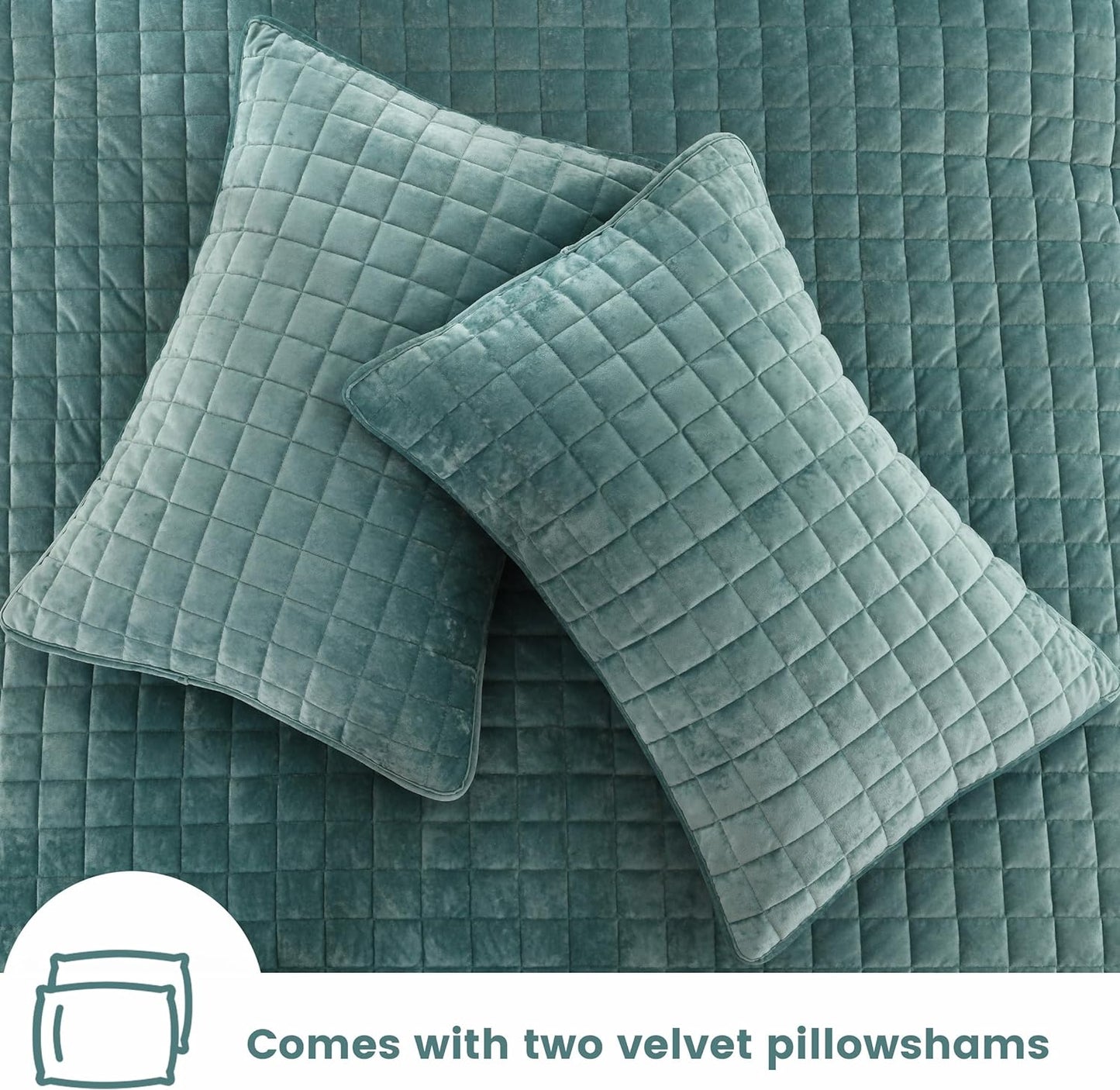 Secgo Queen Comforter Set for Bed - Velvet Quilts Queen Size, Black Bedspreads (90 * 98 Inch) with 2 Pillow Shams, Patchwork Reversible Lightweight Bedding