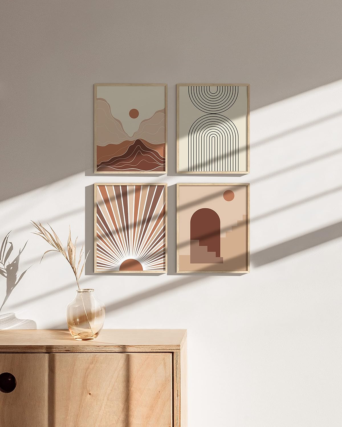 Haus and Hues 8x10 Natural Oak Wood Picture Frames Set of 15 - Premium Bulk Picture Frames 8x10 Bundle - Elegant Gallery Wall Frame Set for Posters, Art Display - Ideal for Wall Decor in Home & Office