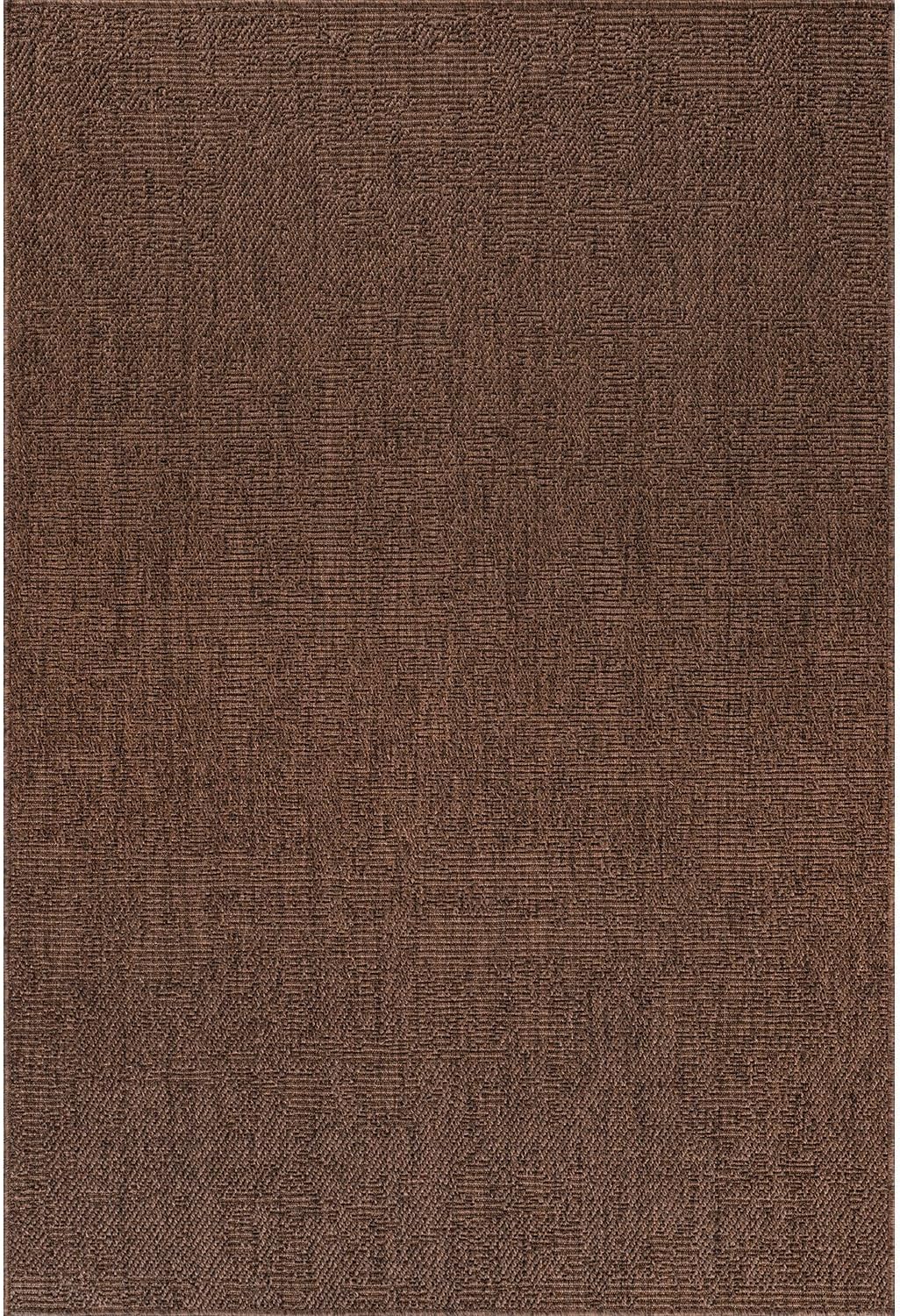 CAMILSON Easy Jute Rug 8x10, Indoor Outdoor Brown Color Fiber Area Rugs for Living Room Patio and Kitchen Rug, Solid Boho Woven Design, Easy-Cleaning, Washable Outside Carpet Alfombras (8 x 10)