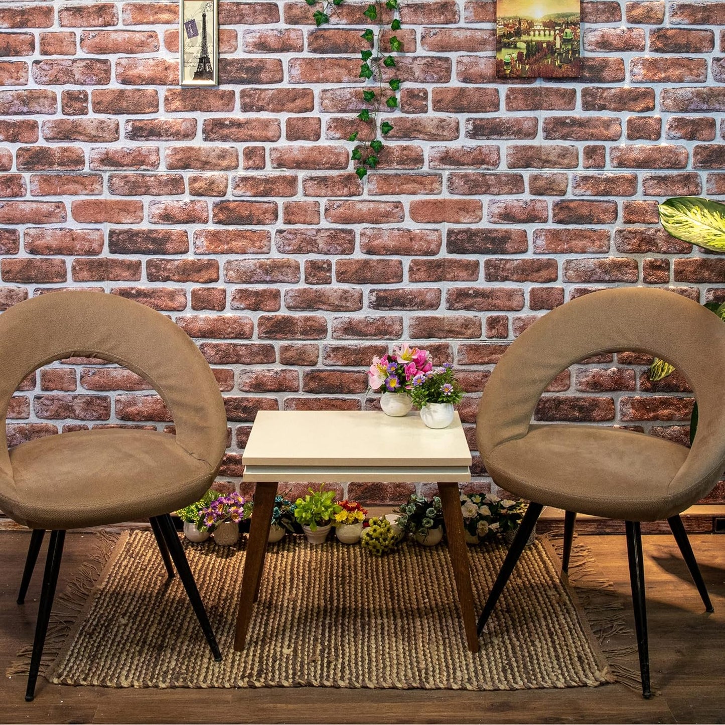 Dundee Deco 3D Wall Panels Faux Brick - Cladding, Mahogany Stone Look Wall Paneling, Styrofoam Facing for Living Room, Kitchen, Bathroom, Balcony, Bedroom, Sample, Size 10 x 10 in.