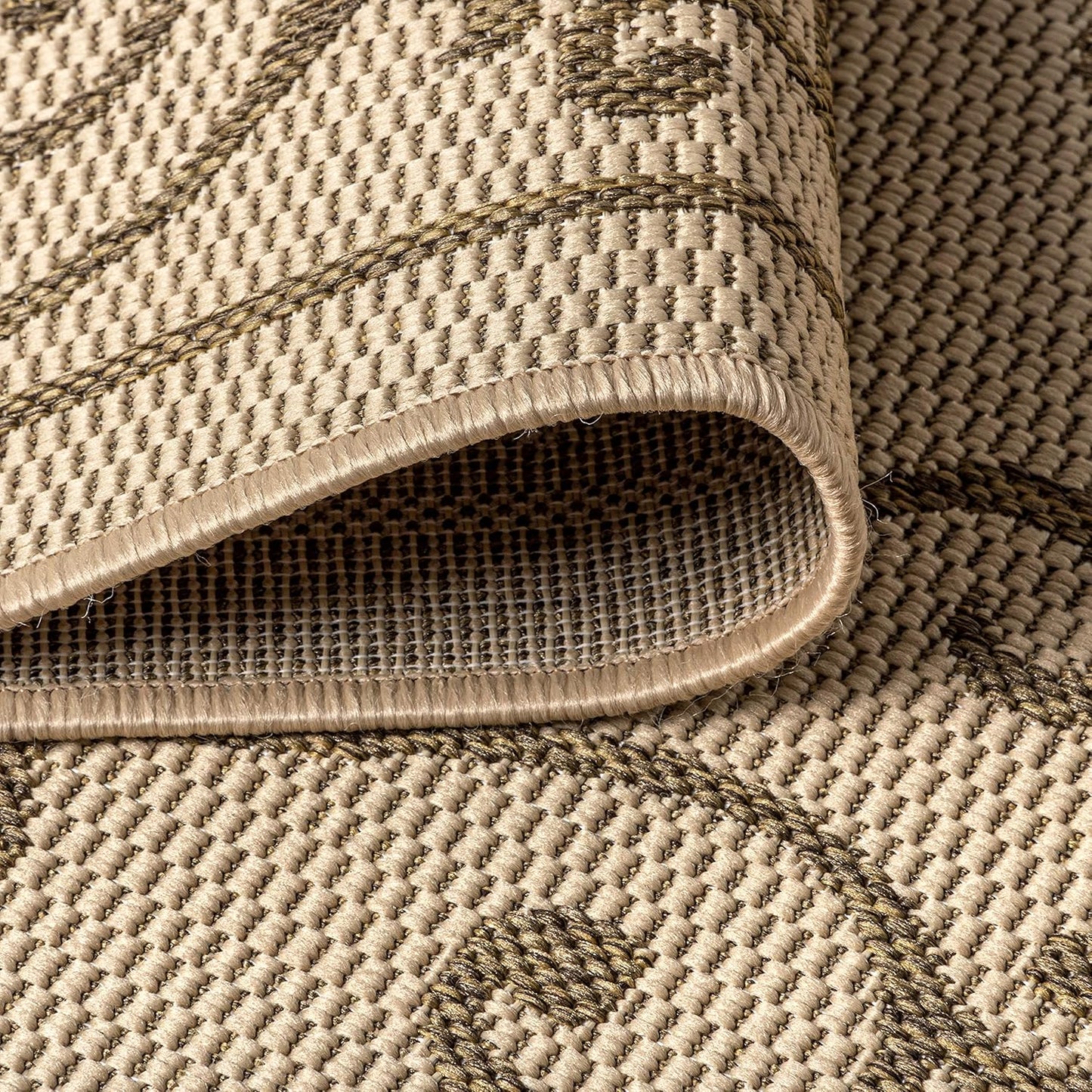 JONATHAN Y Vintage Filigree Indoor Outdoor Area Rug 5X8 Beige/Brown, Charleston Textured Weave for Backyard, Patio, Porch, Easy-Cleaning, High Traffic, Pet-Friendly, Non-Shedding (SMB106A-5)