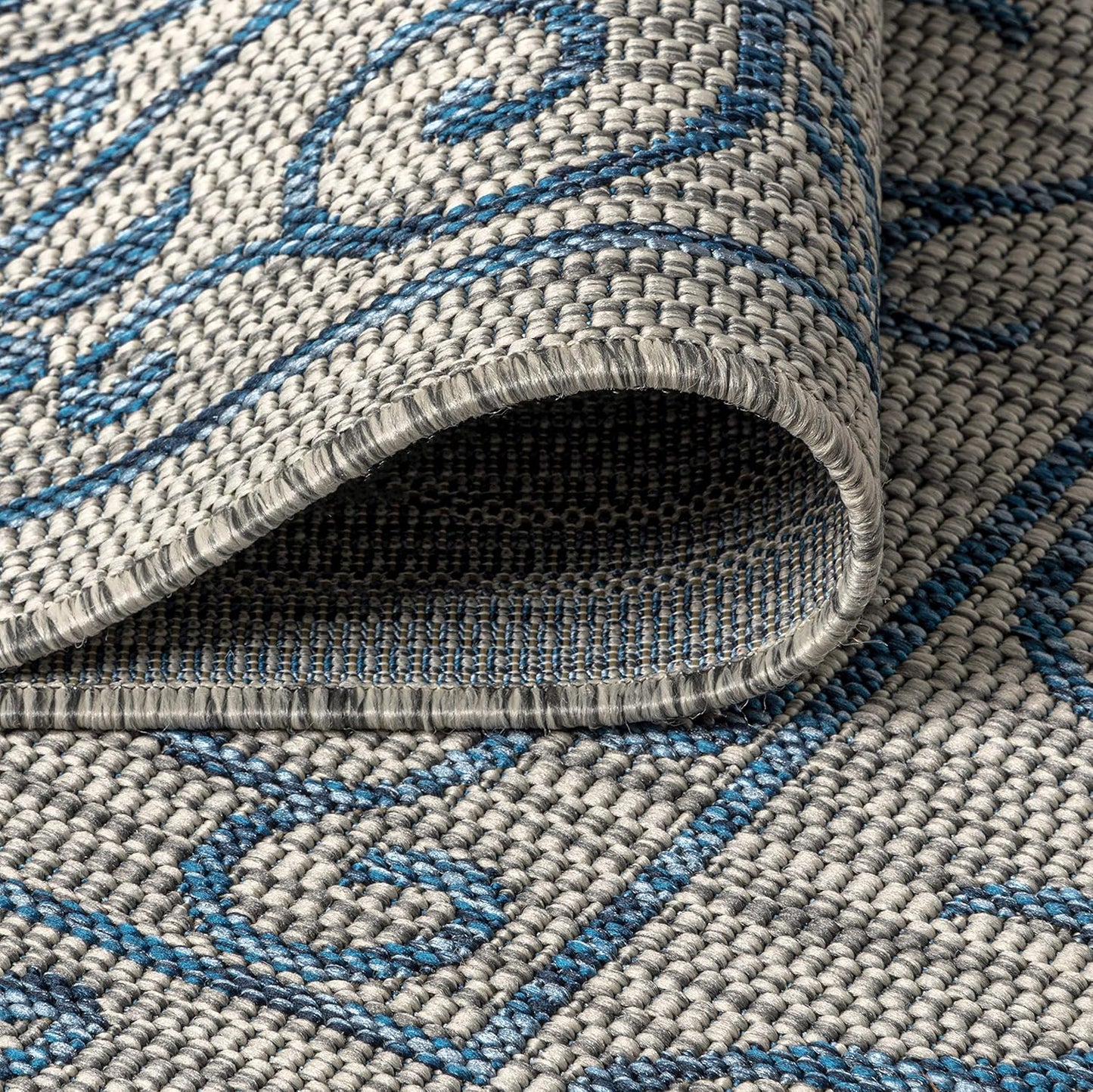 JONATHAN Y Vintage Filigree Indoor Outdoor Area Rug 10X14 Gray/Navy, Charleston Textured Weave for Backyard, Patio, Porch, Easy-Cleaning, High Traffic, Pet-Friendly, Non-Shedding (SMB106C-14)