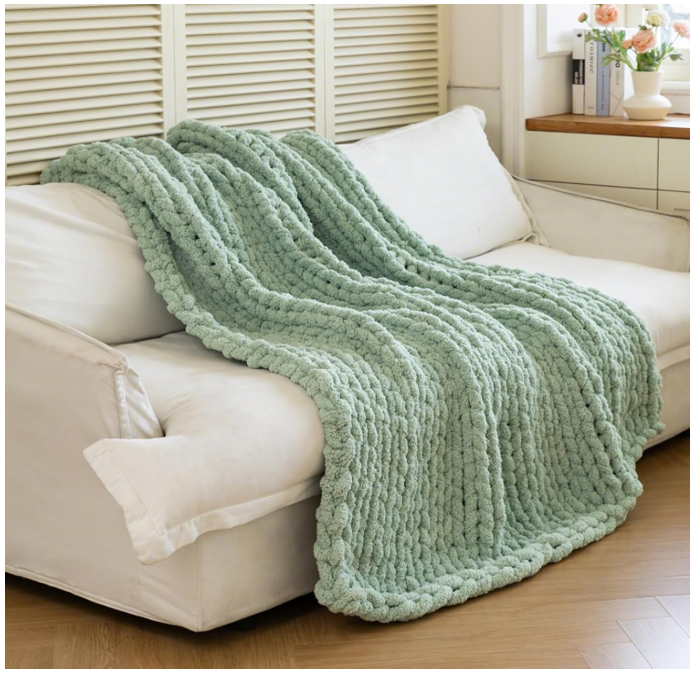 Premium Cream Chunky Knit Throw Blanket | 60"x80" Woven Rope Knot Design | Ultra Soft & Machine Washable